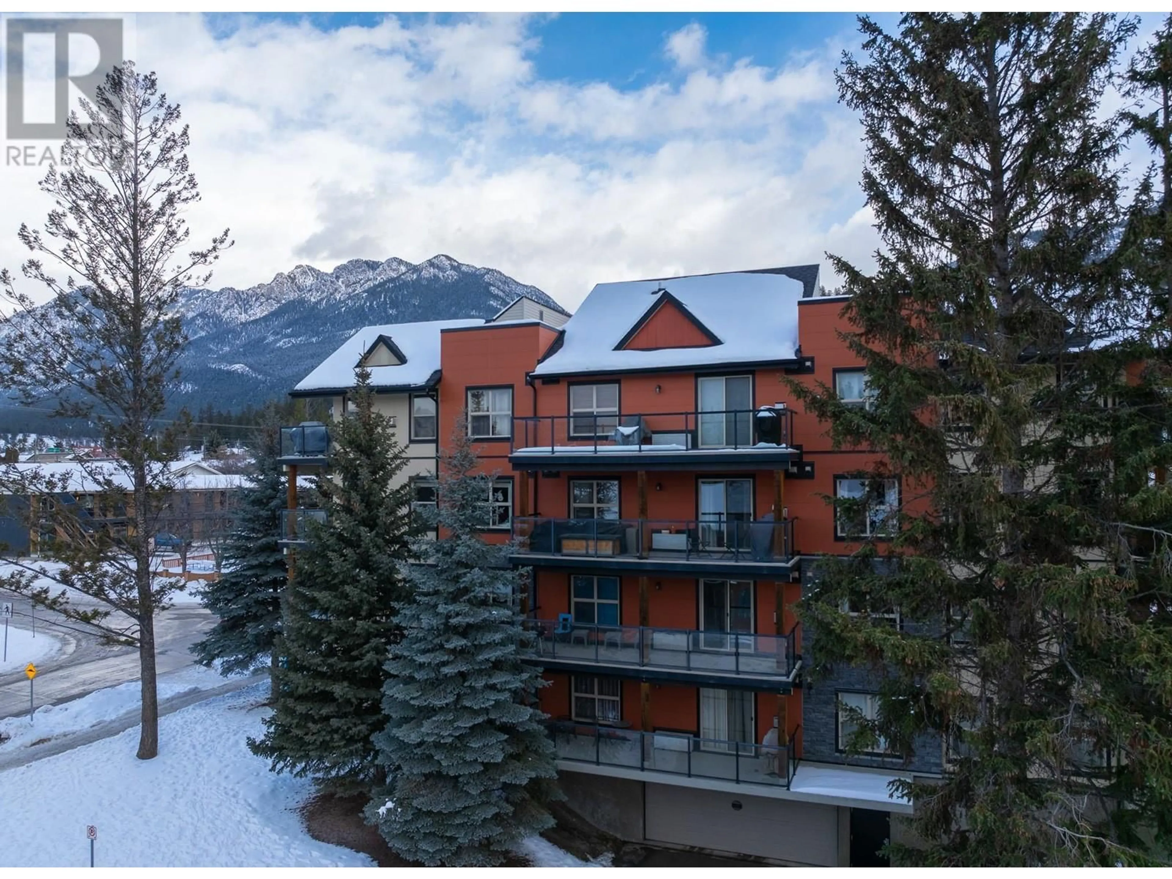 A pic from outside/outdoor area/front of a property/back of a property/a pic from drone, mountain view for 4874 STANLEY Street Unit# 202, Radium Hot Springs British Columbia V0A1M0