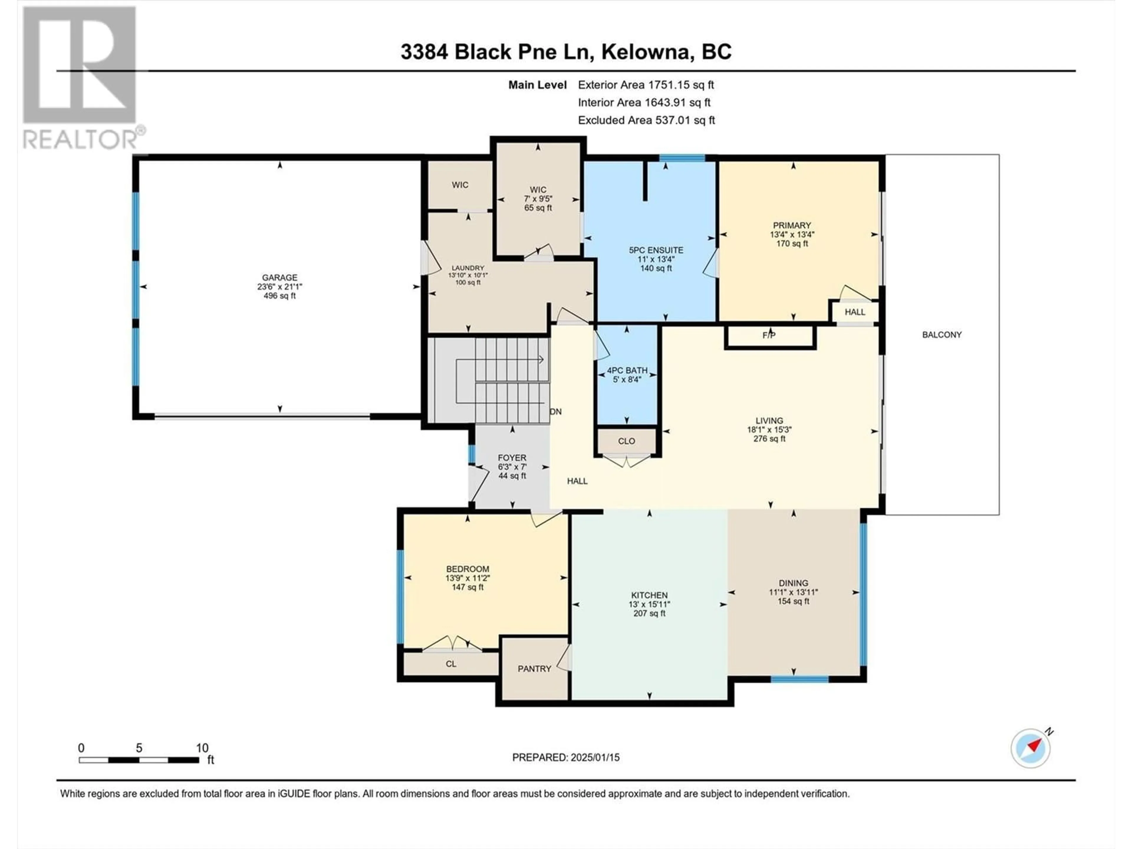 Floor plan for 3384 BLACK PINE LANE, Kelowna British Columbia V1V3G1
