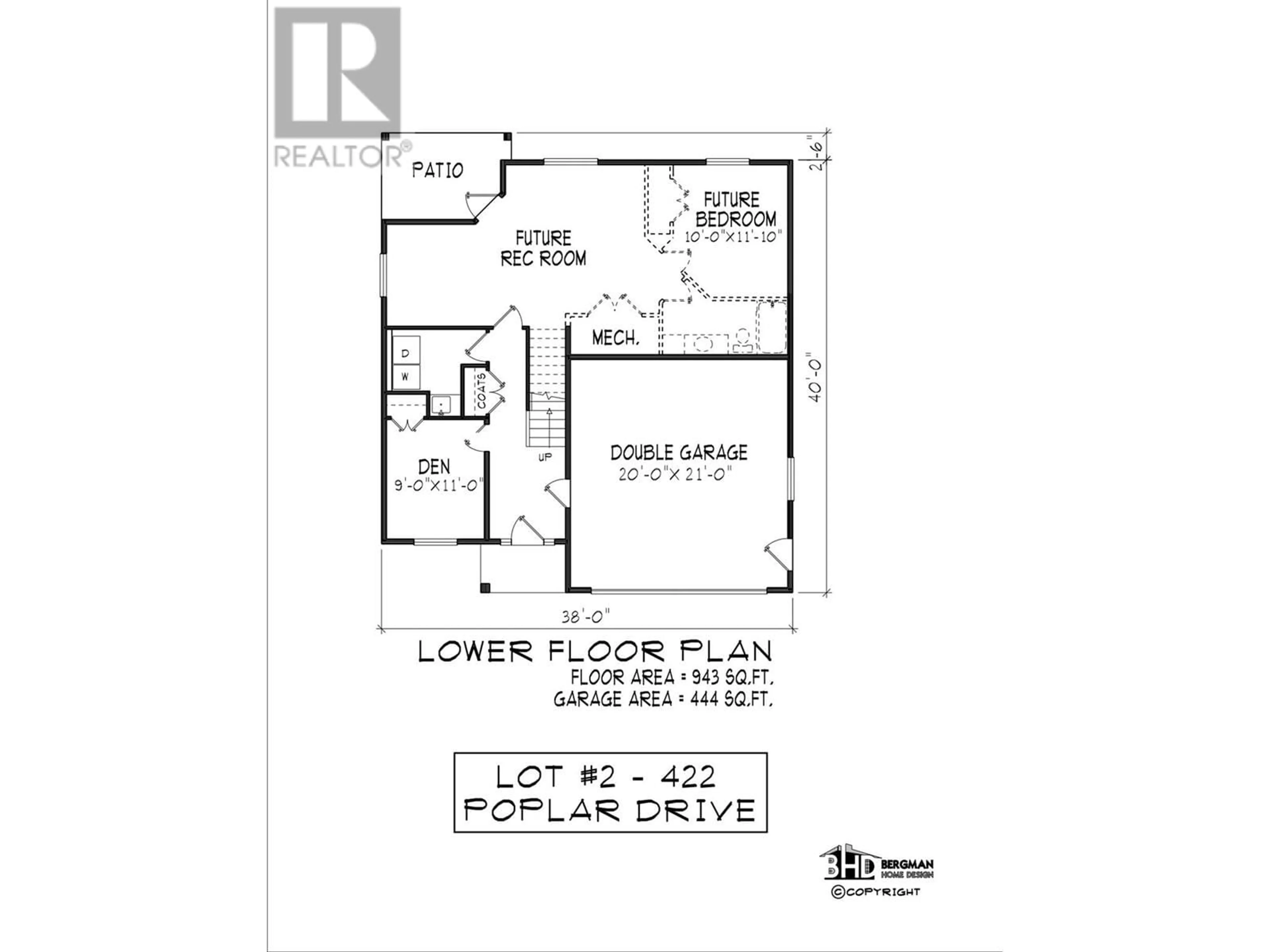 Floor plan for 422 Poplar Drive Lot# 2, Logan Lake British Columbia V0K1W0