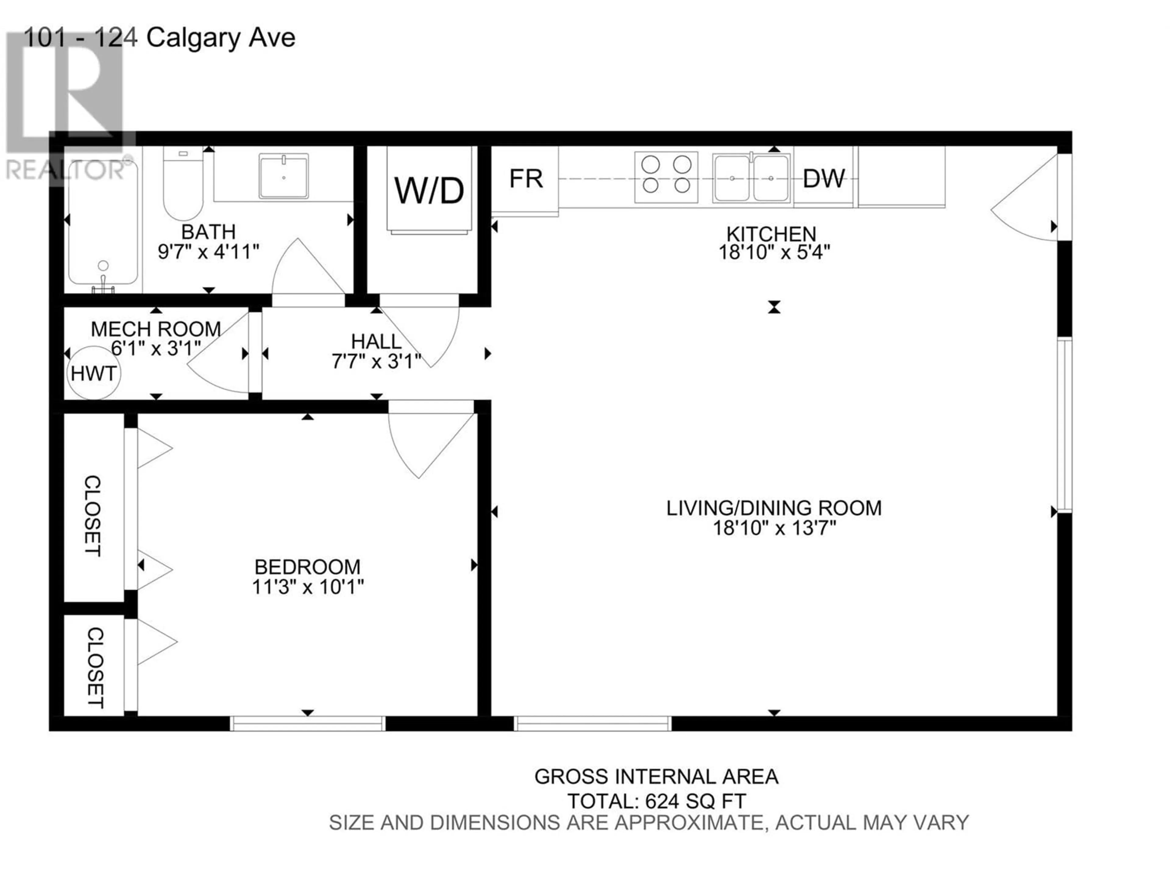 Floor plan for 124 Calgary Avenue, Penticton British Columbia V2A2T7