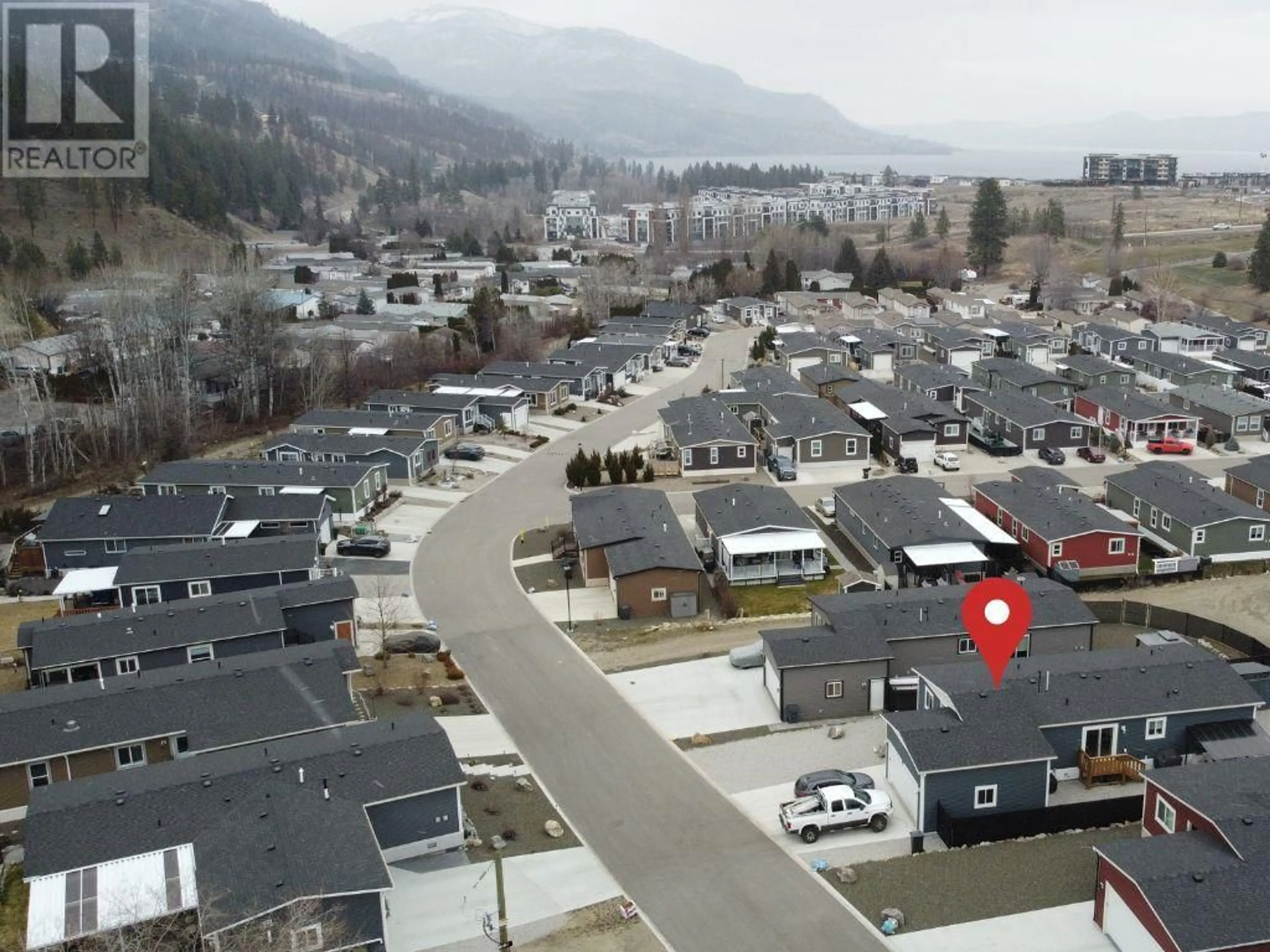 A pic from outside/outdoor area/front of a property/back of a property/a pic from drone, mountain view for 1835 Nancee Way Unit# 50, West Kelowna British Columbia V1Z4C1