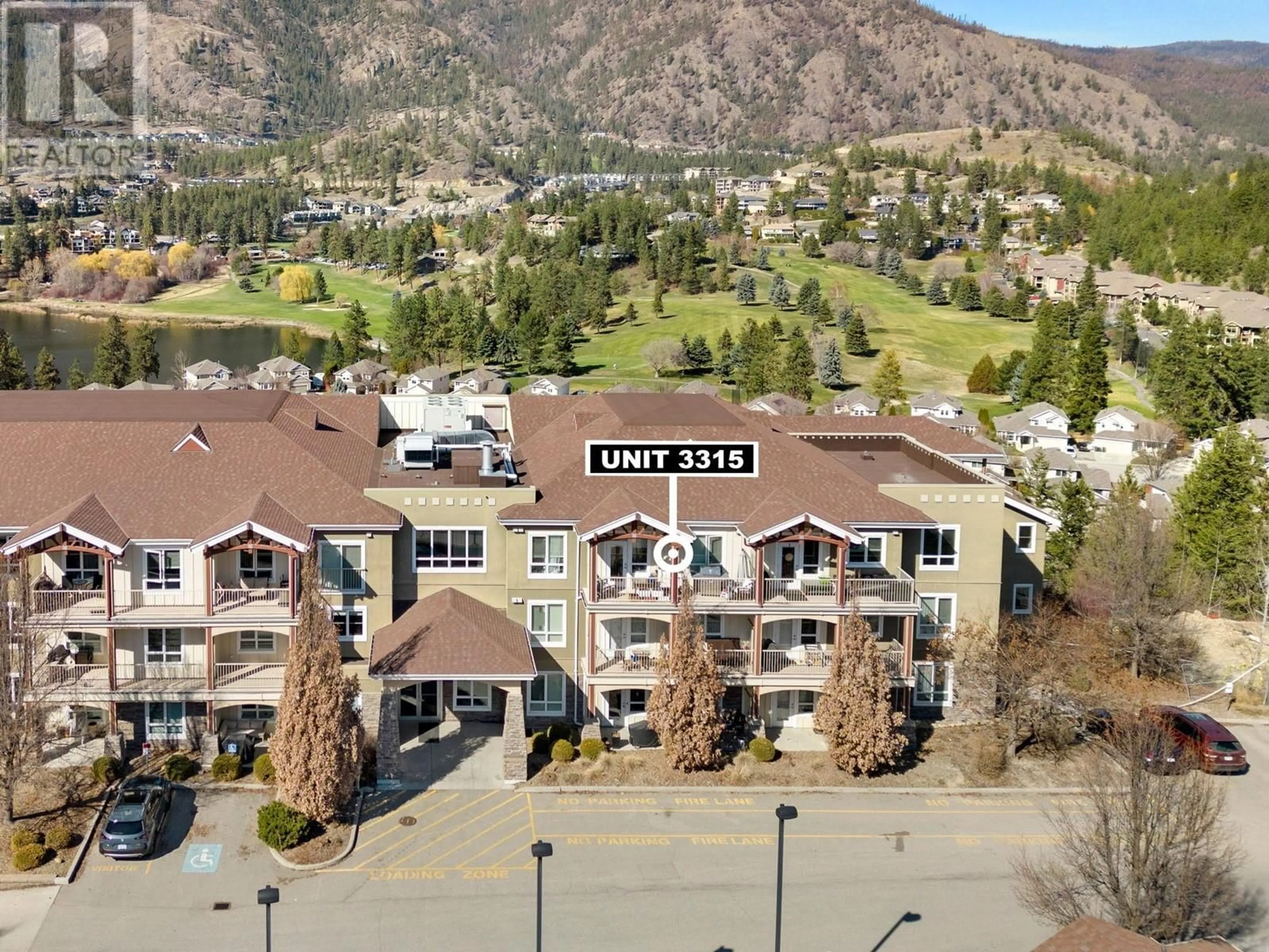 A pic from outside/outdoor area/front of a property/back of a property/a pic from drone, mountain view for 3315 - 1990 UPPER SUNDANCE DRIVE, West Kelowna British Columbia V4T3E7