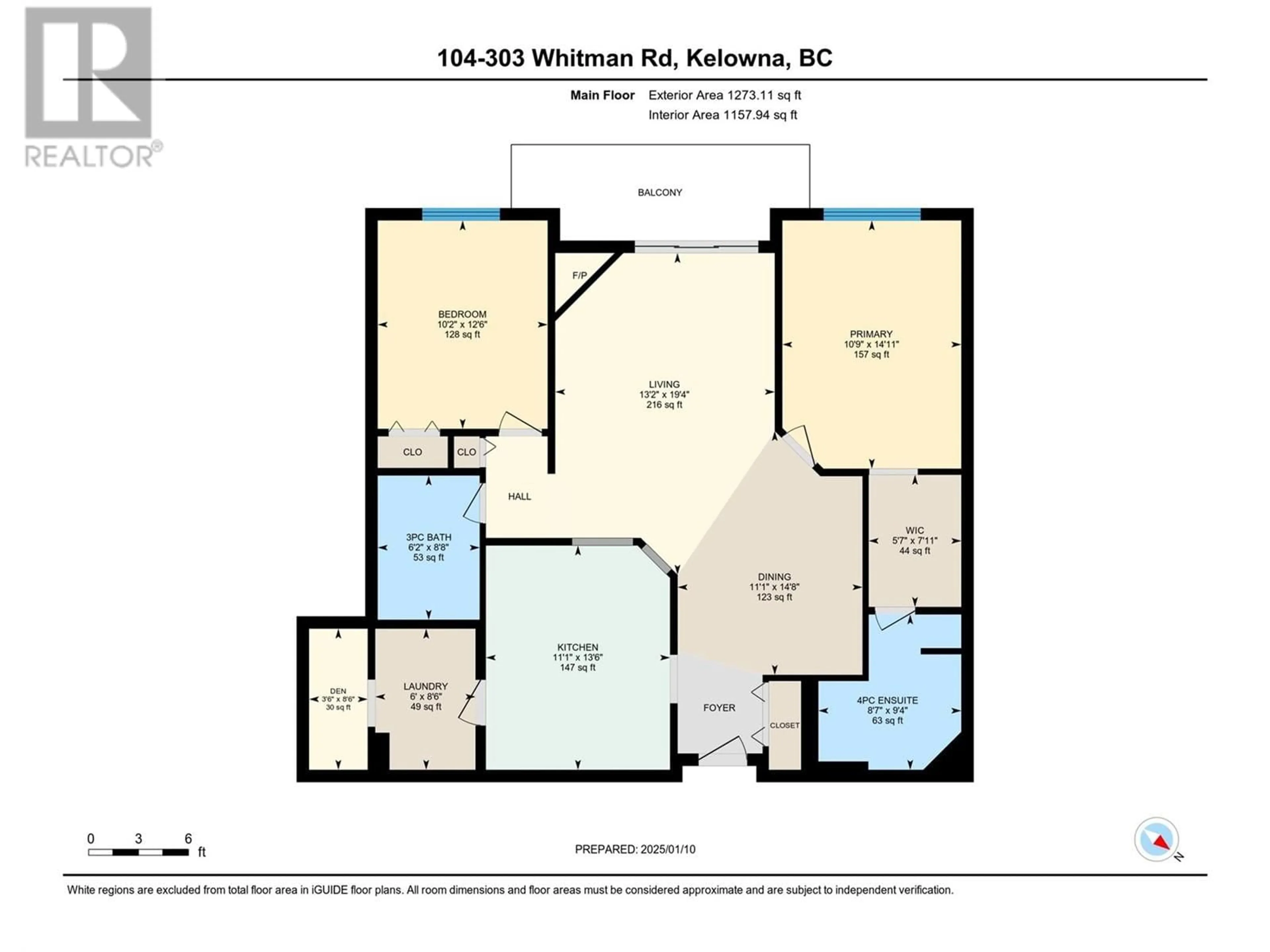 Floor plan for 303 Whitman Road Unit# 104, Kelowna British Columbia V1V2P3