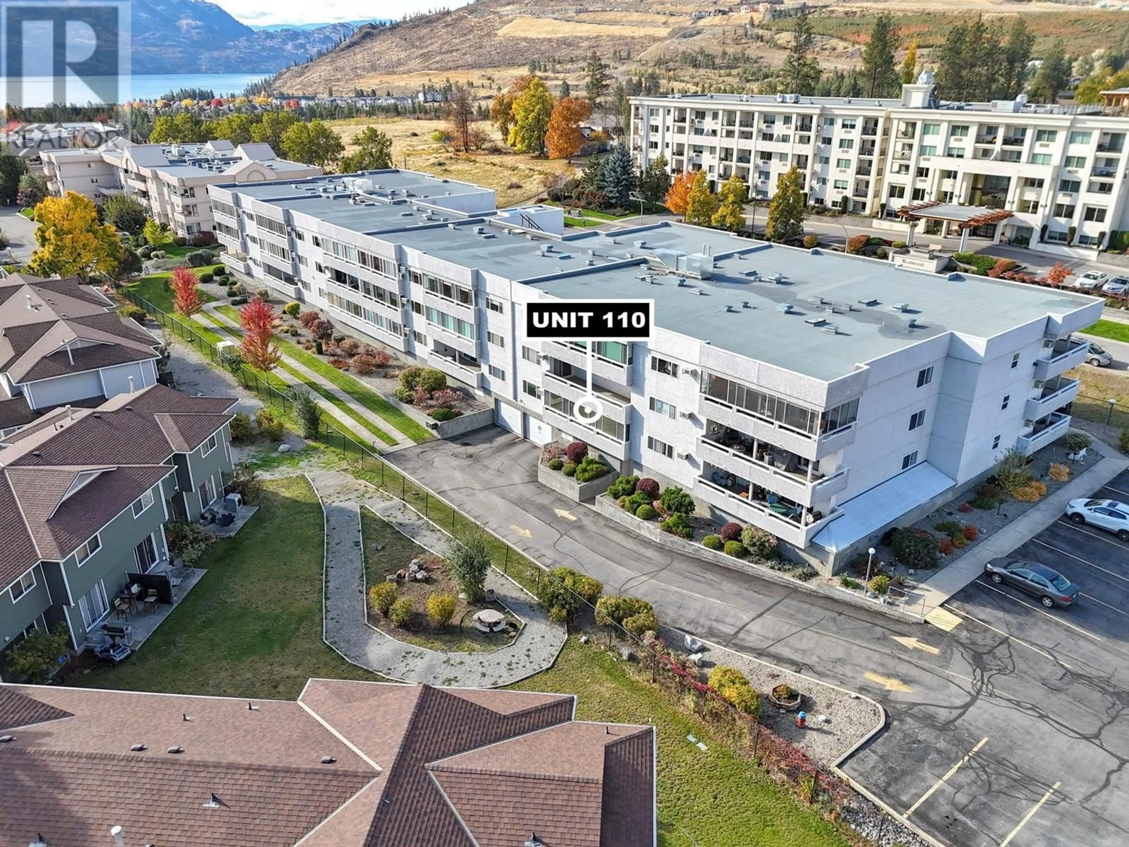 A pic from outside/outdoor area/front of a property/back of a property/a pic from drone, mountain view for 2477 Ingram Road Unit# 110, West Kelowna British Columbia V4T1W7