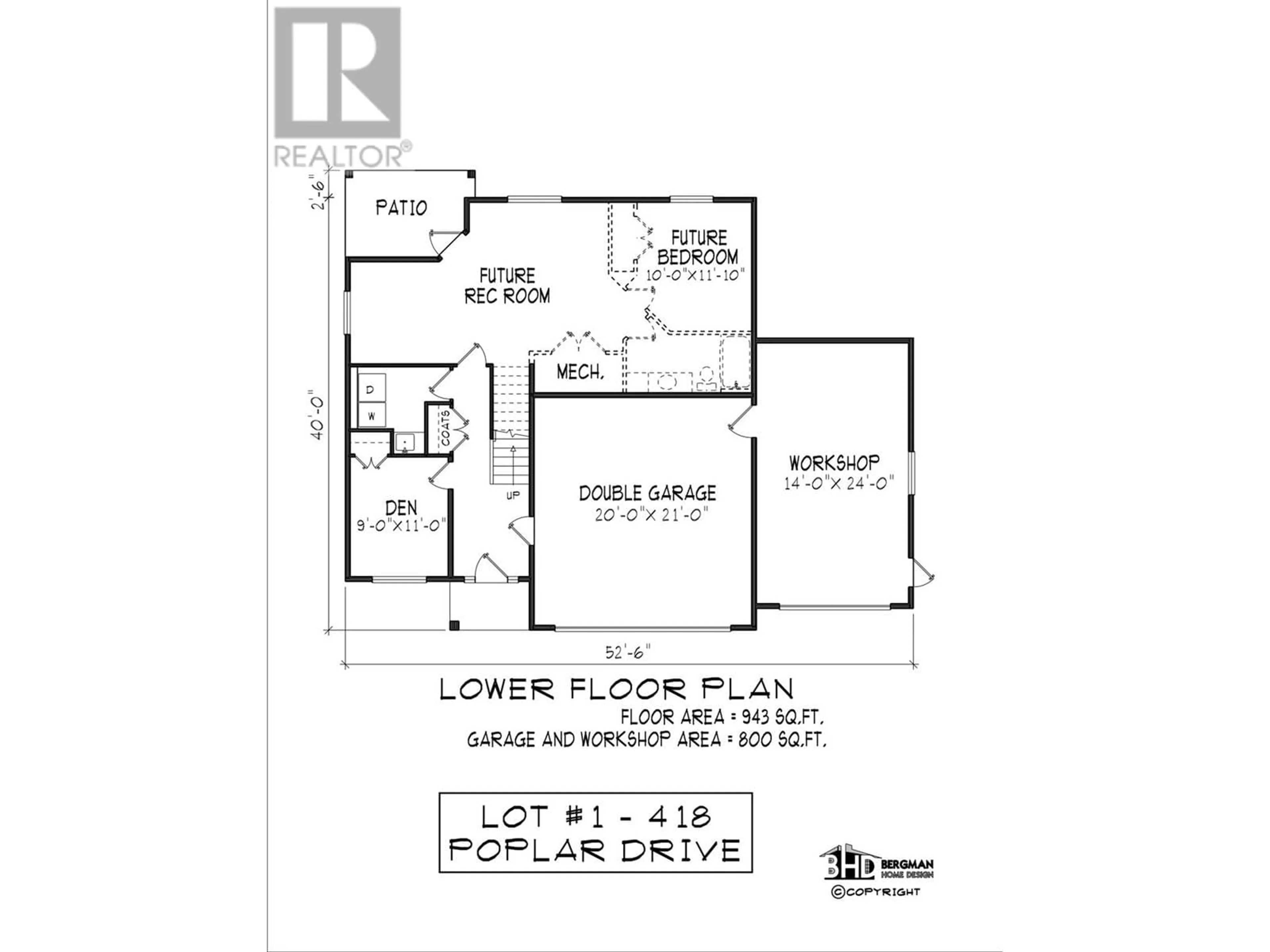 Floor plan for 418 Poplar Drive Lot# 1, Logan Lake British Columbia V0K1W0