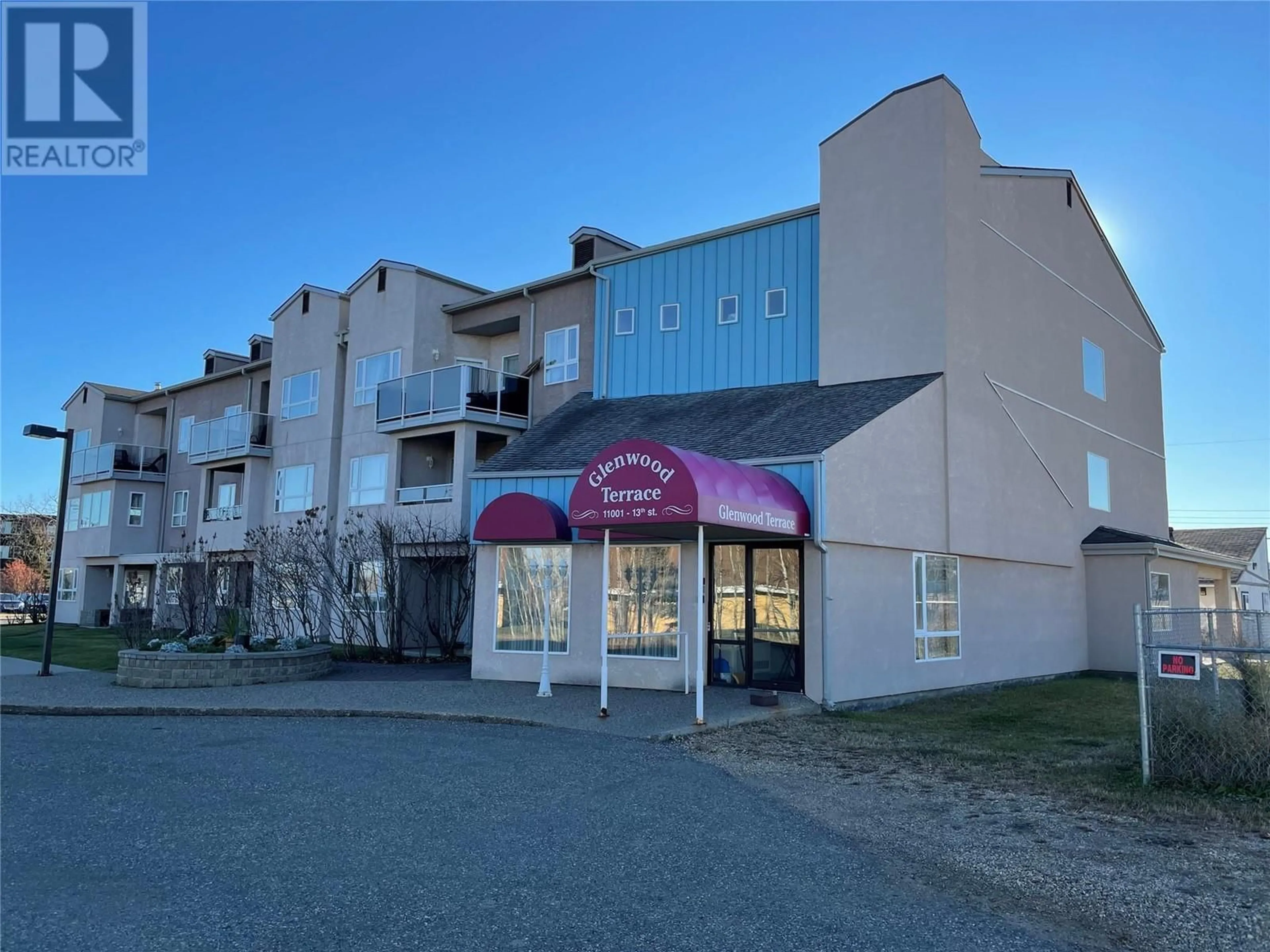 A pic from outside/outdoor area/front of a property/back of a property/a pic from drone, building for 11001 13 Street Unit# 201, Dawson Creek British Columbia V1G2X5