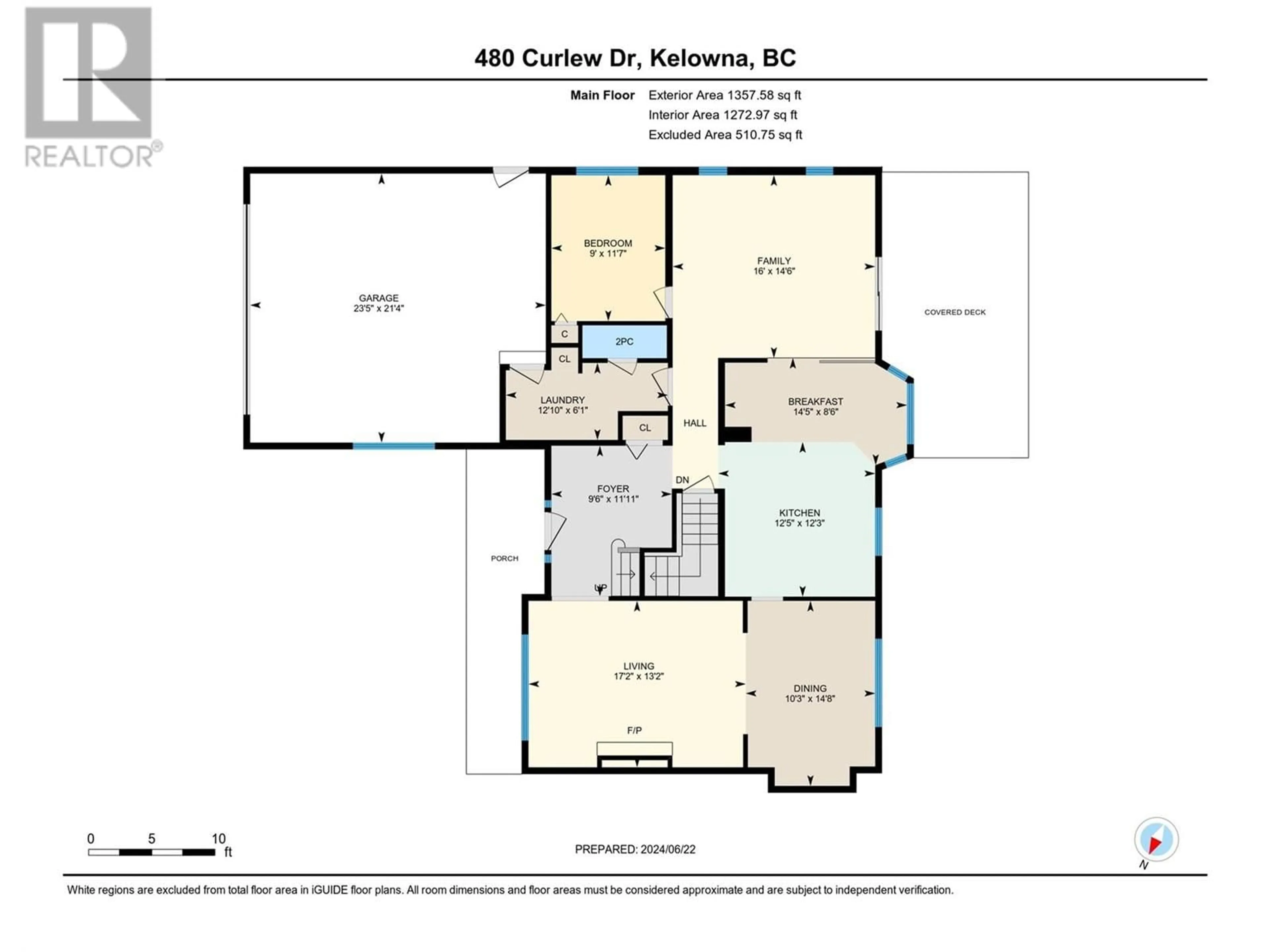 Floor plan for 480 Curlew Drive, Kelowna British Columbia V1W4L1