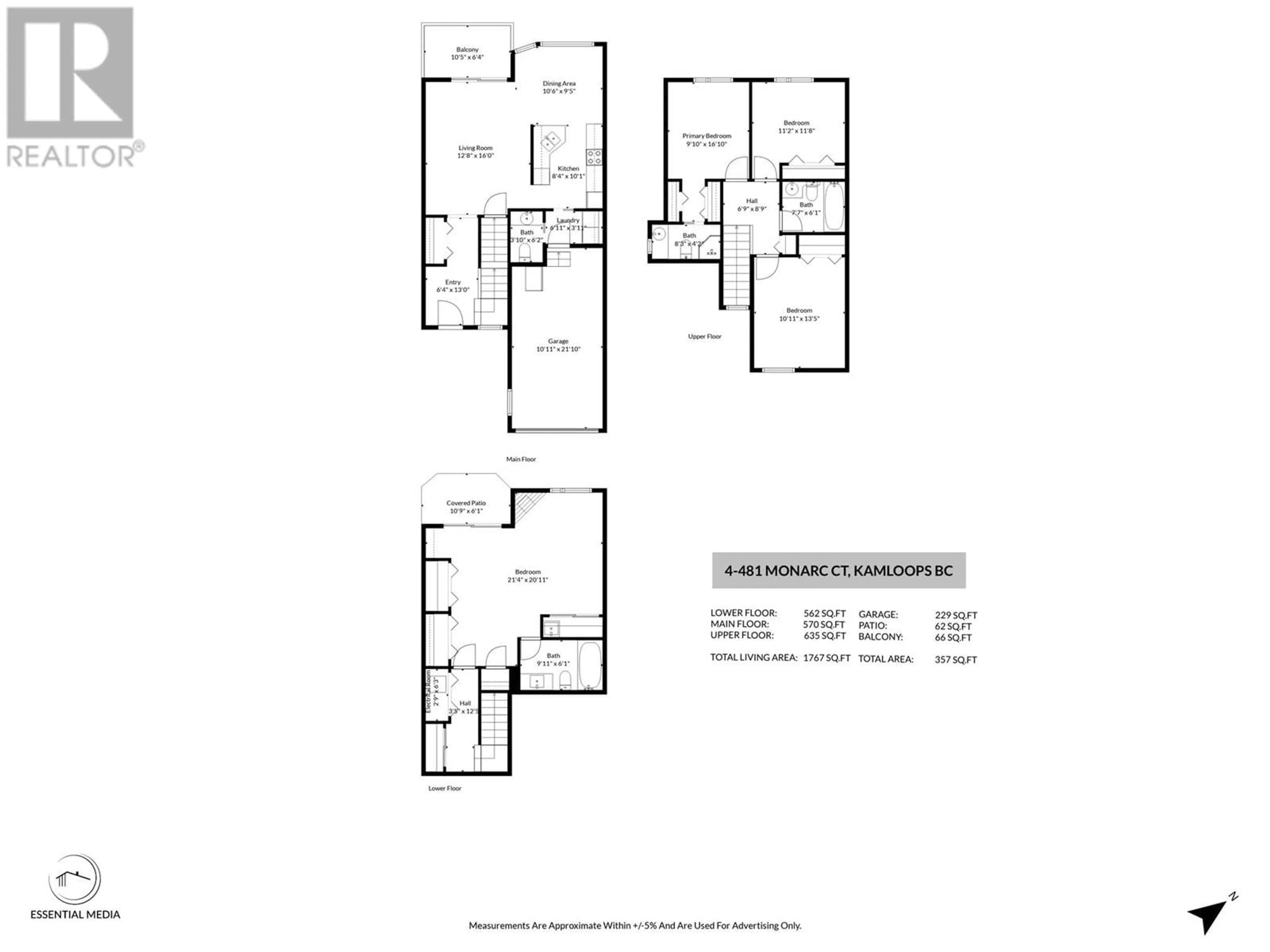 Floor plan for 481 MONARCH Court Unit# 4, Kamloops British Columbia V2E2P8