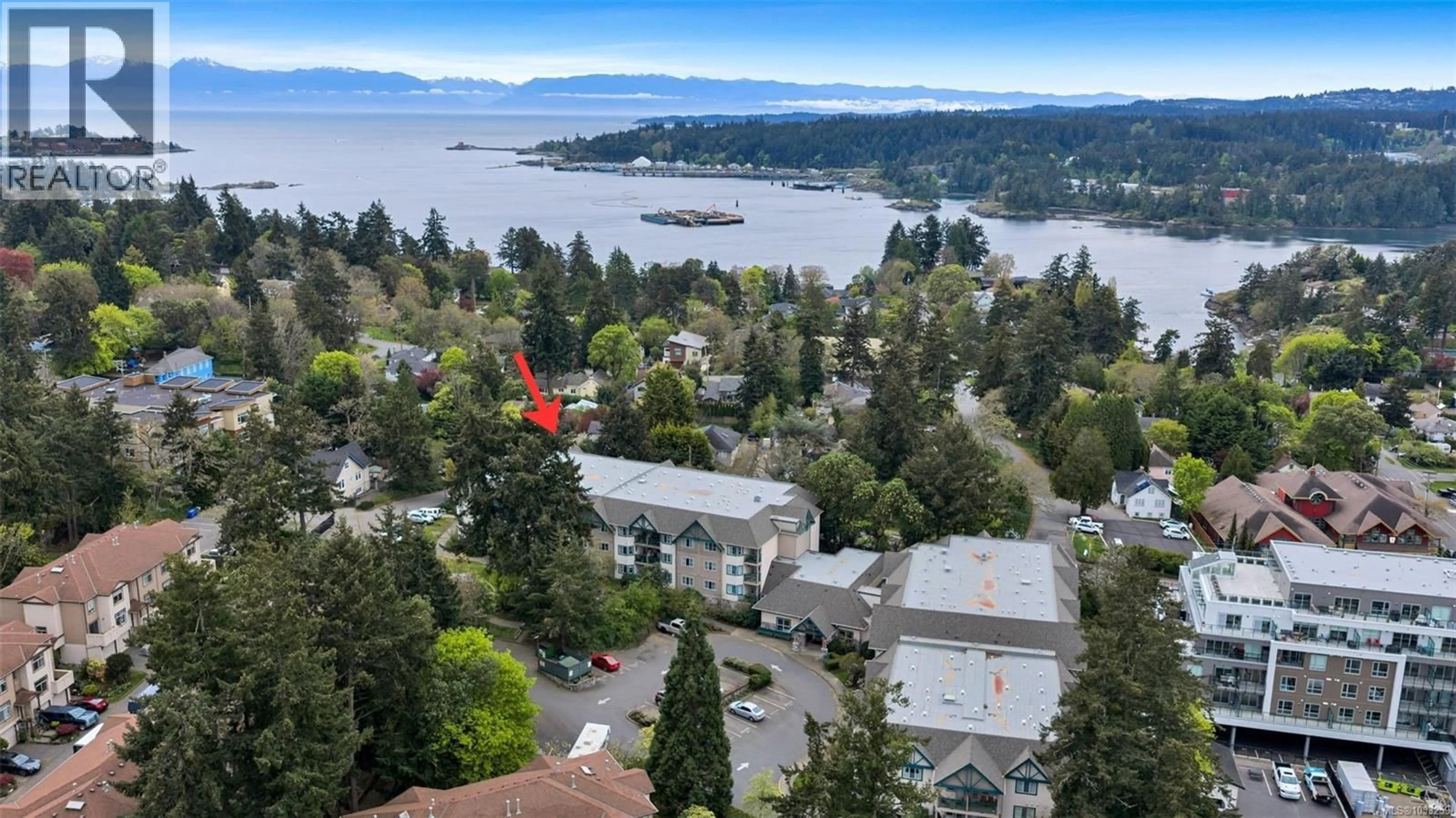 A pic from outside/outdoor area/front of a property/back of a property/a pic from drone, water/lake/river/ocean view for 112 - 290 ISLAND HIGHWAY, View Royal British Columbia V9B1G5