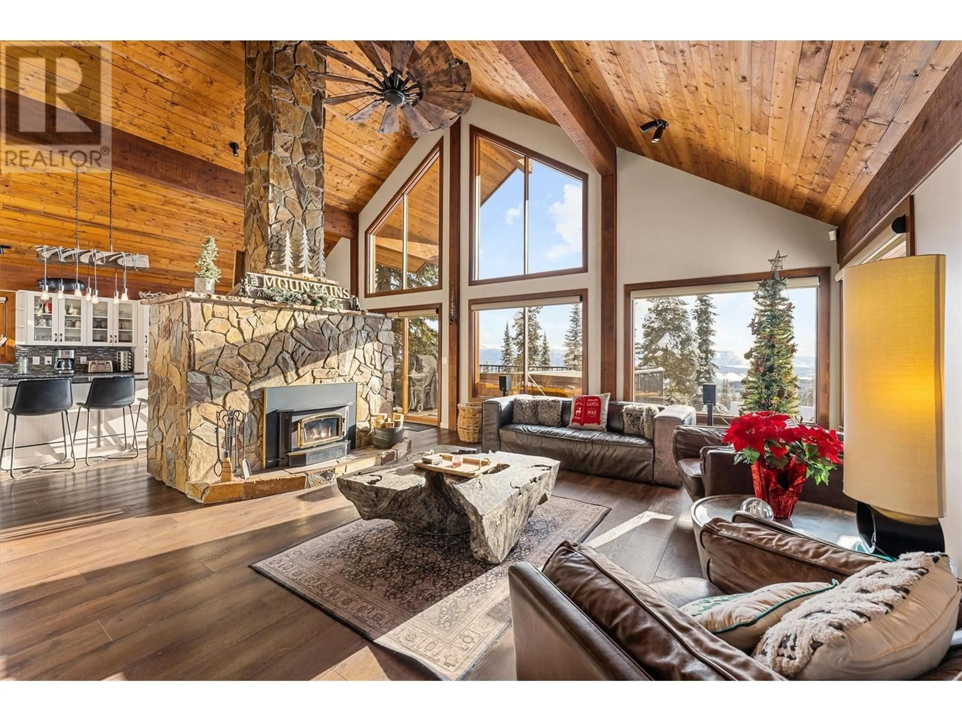 Living room with furniture, wood/laminate floor for 4838 SNOW PINES ROAD, Big White British Columbia V1P1P3