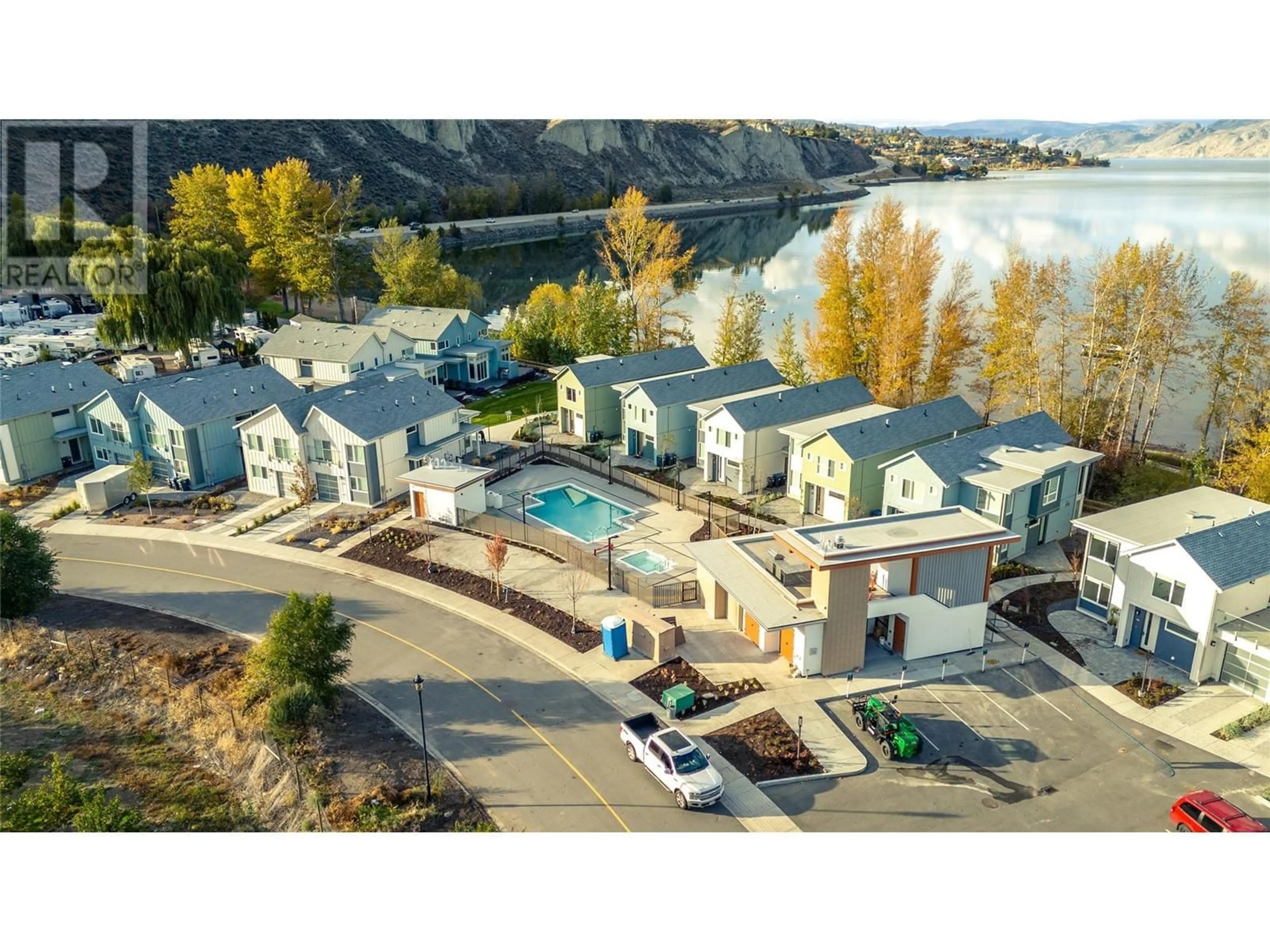 A pic from outside/outdoor area/front of a property/back of a property/a pic from drone, water/lake/river/ocean view for 3340 Landry Crescent, Summerland British Columbia V0H1Z9