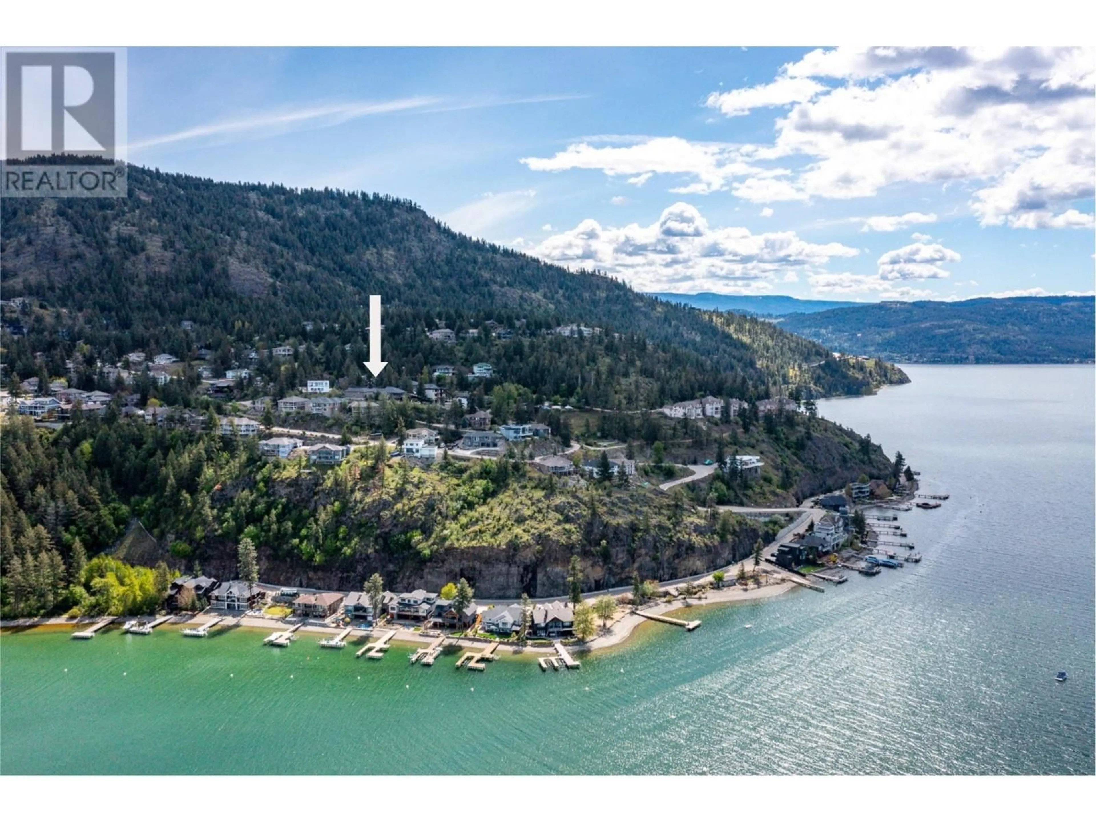 A pic from outside/outdoor area/front of a property/back of a property/a pic from drone, water/lake/river/ocean view for 69 Swallows Place, Vernon British Columbia V1H1F4