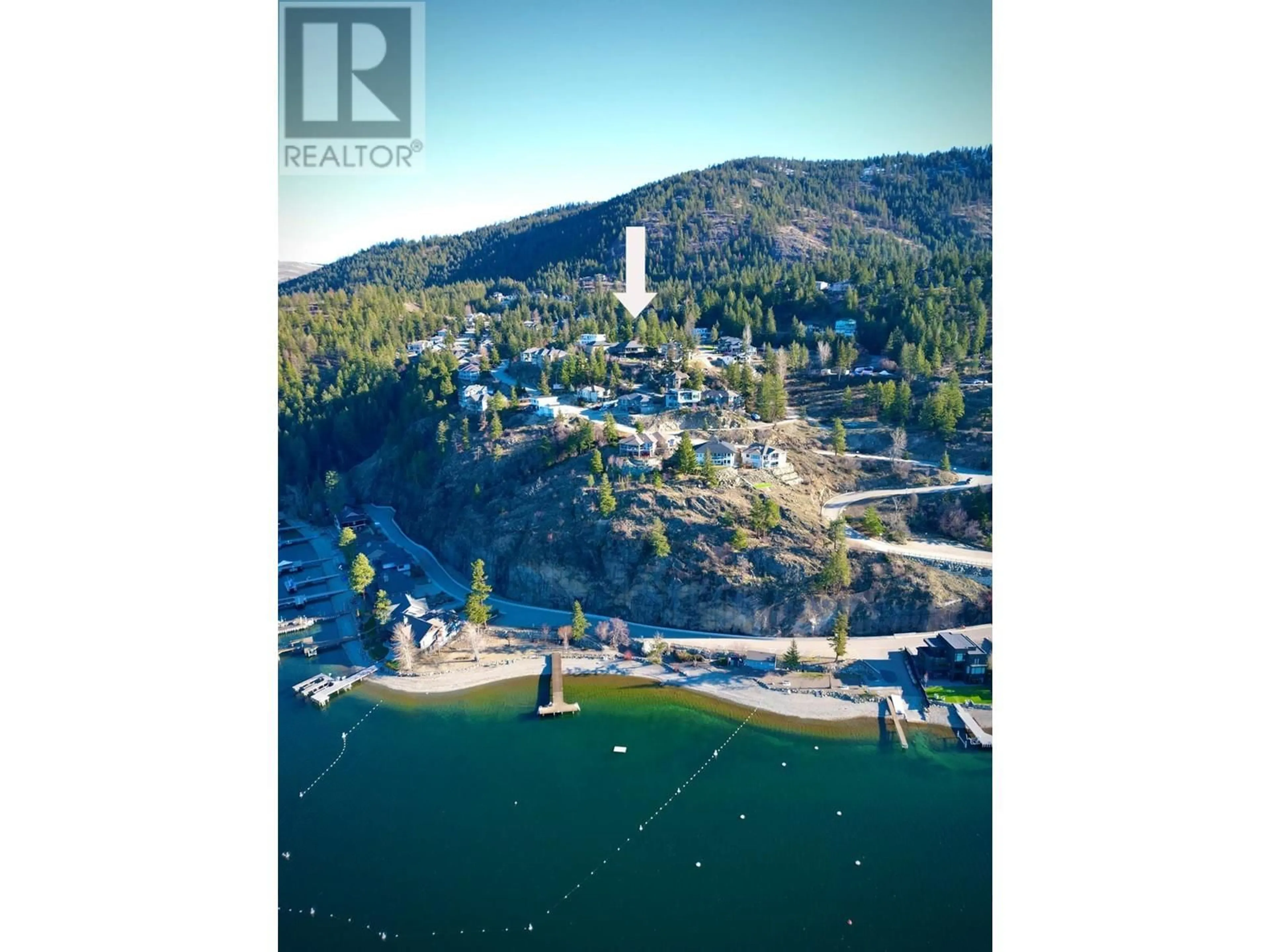 A pic from outside/outdoor area/front of a property/back of a property/a pic from drone, water/lake/river/ocean view for 69 Swallows Place, Vernon British Columbia V1H1F4