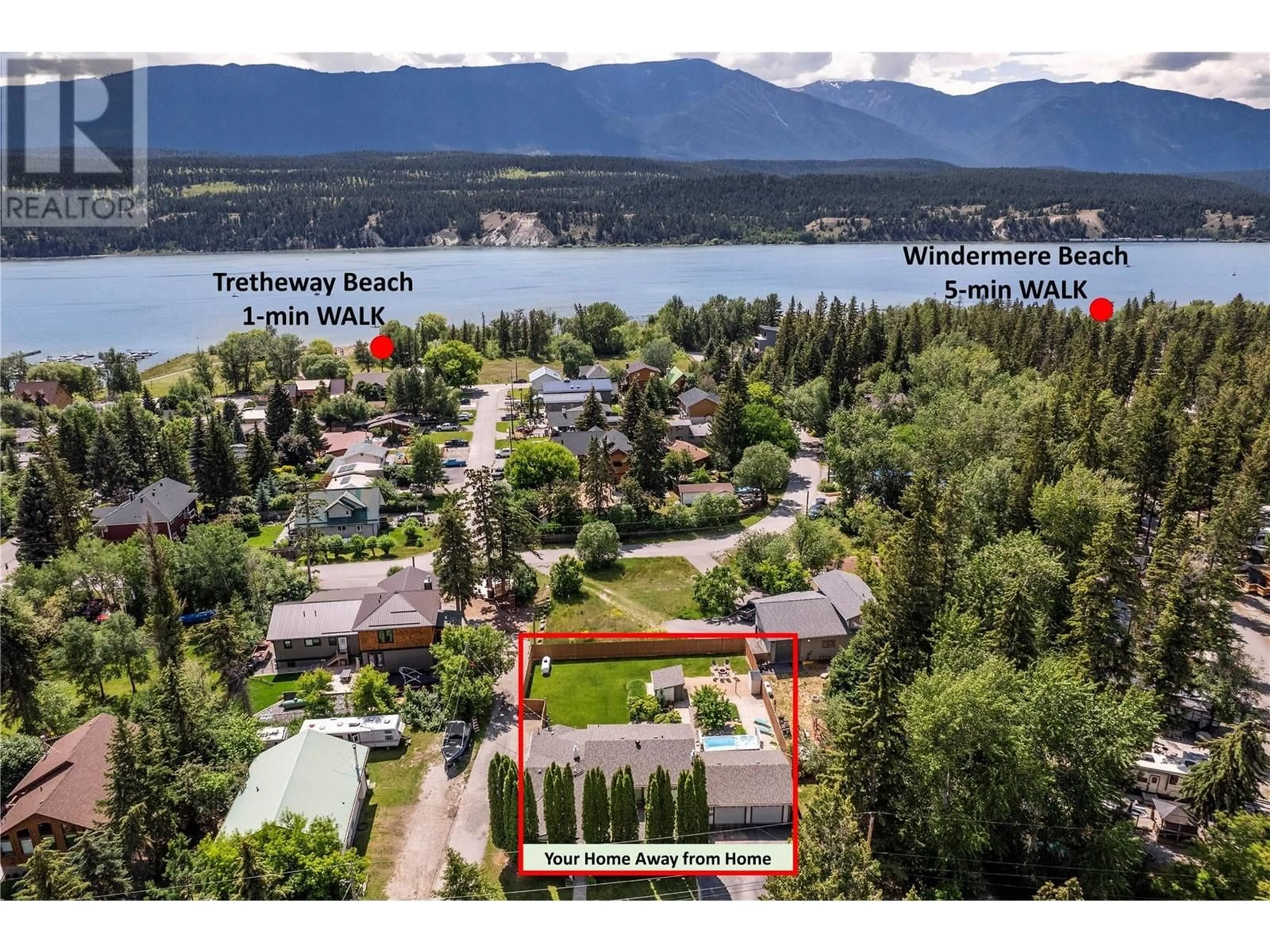 A pic from outside/outdoor area/front of a property/back of a property/a pic from drone, water/lake/river/ocean view for 1795 VICTORIA Avenue, Windermere British Columbia V0B2L2