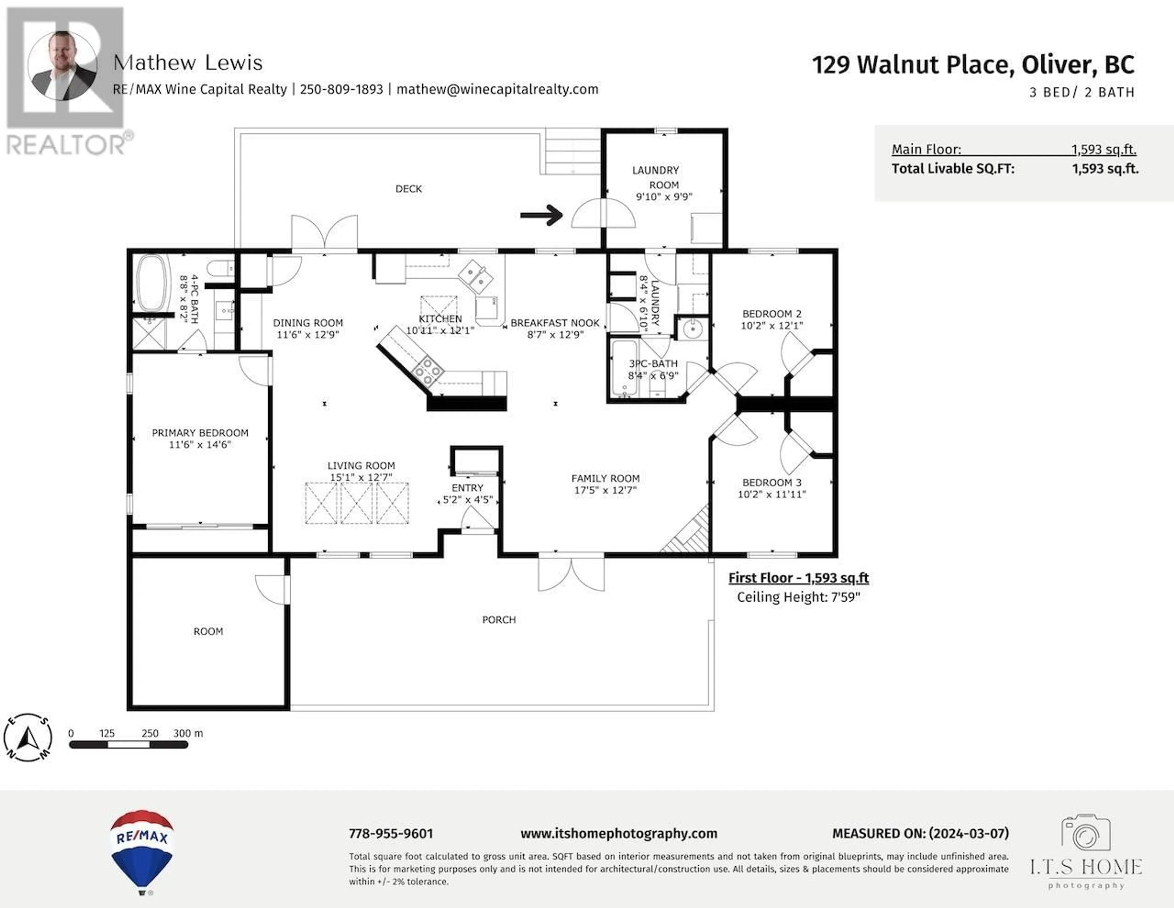 Floor plan for 129 Walnut Place, Oliver British Columbia V0H1T9