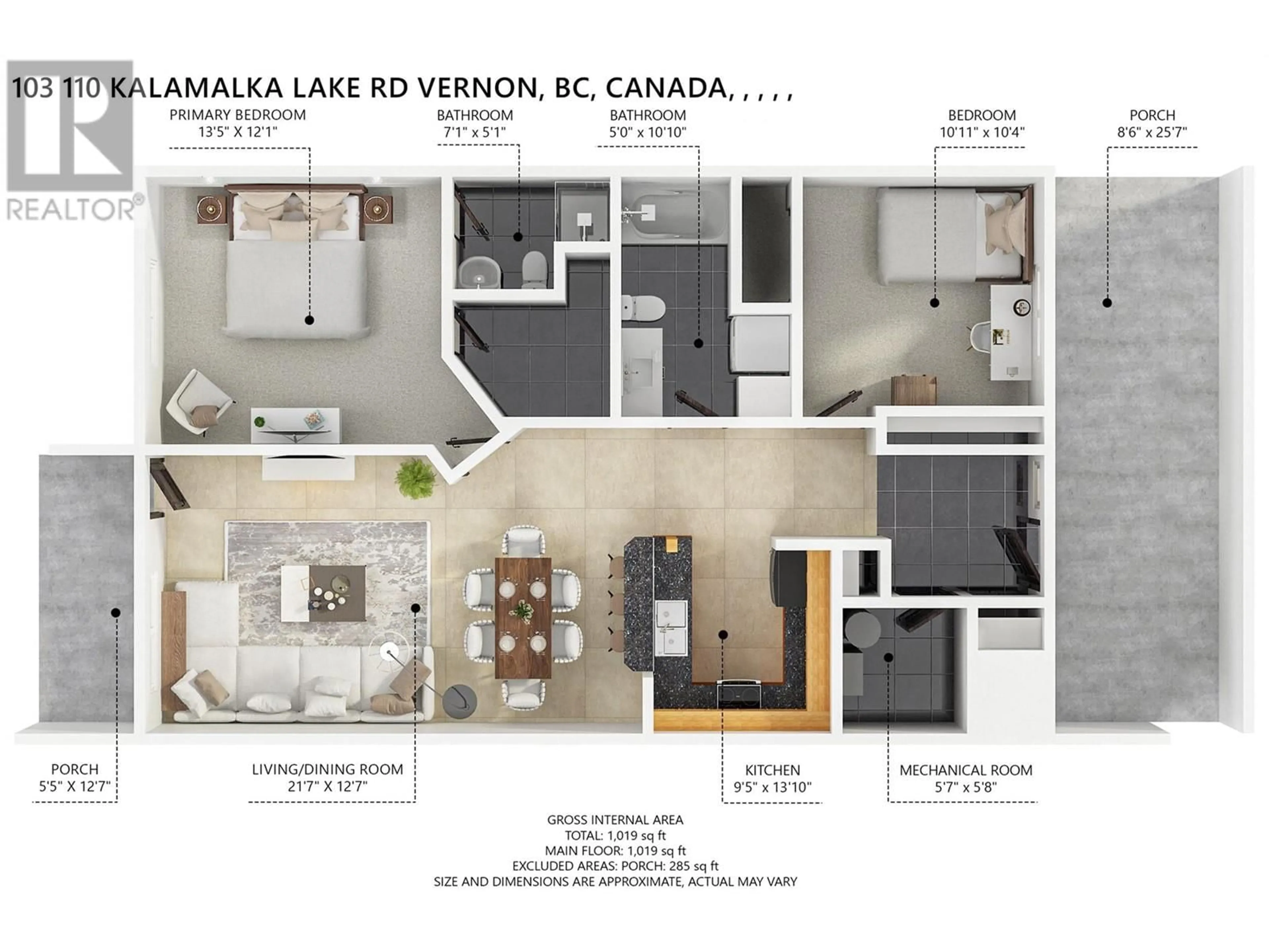 Floor plan for 110 Kalamalka Road Unit# 103, Vernon British Columbia V1T7M3