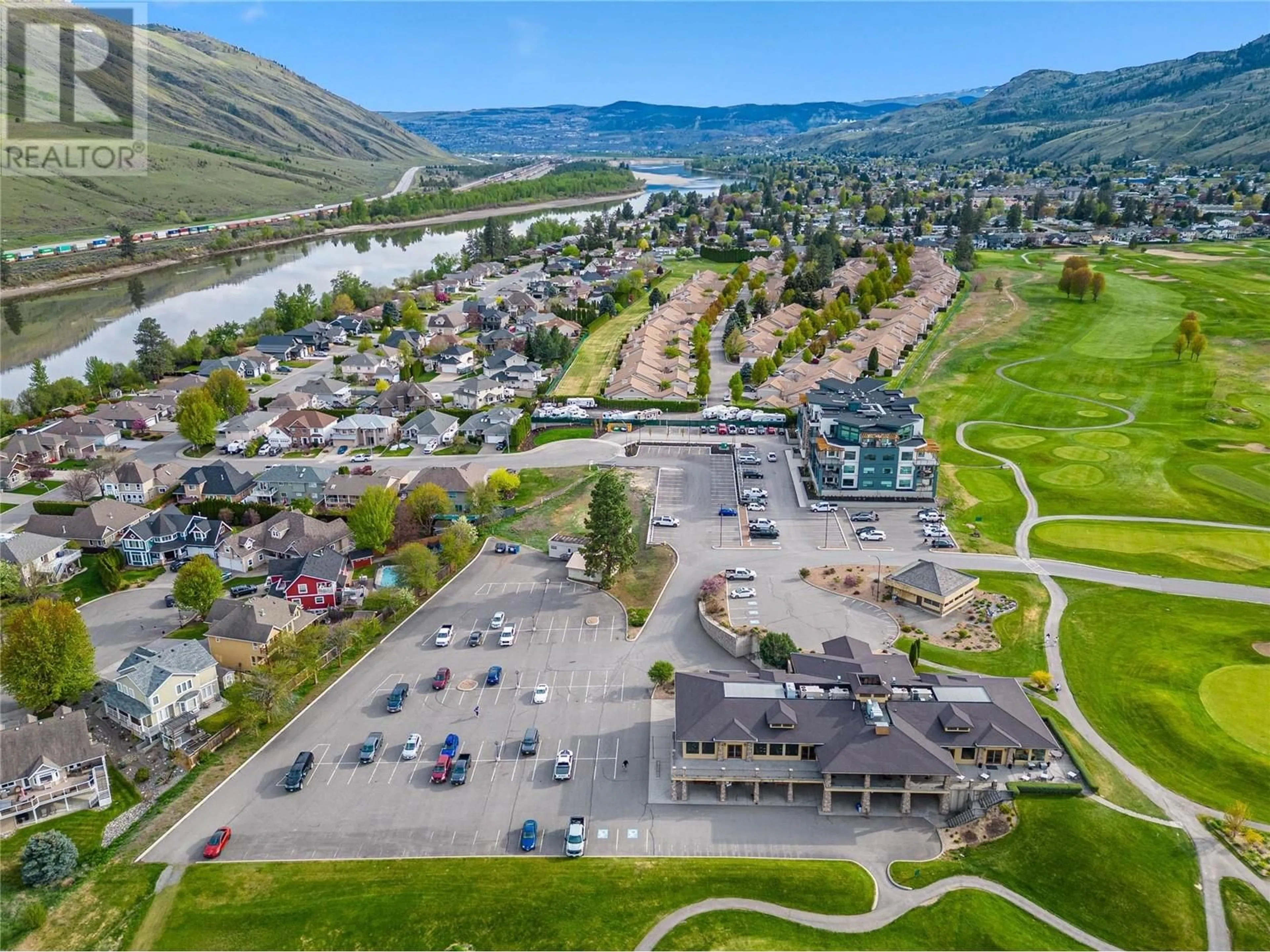 A pic from outside/outdoor area/front of a property/back of a property/a pic from drone, mountain view for 651 DUNES Drive Unit# 301, Kamloops British Columbia V2B8M8