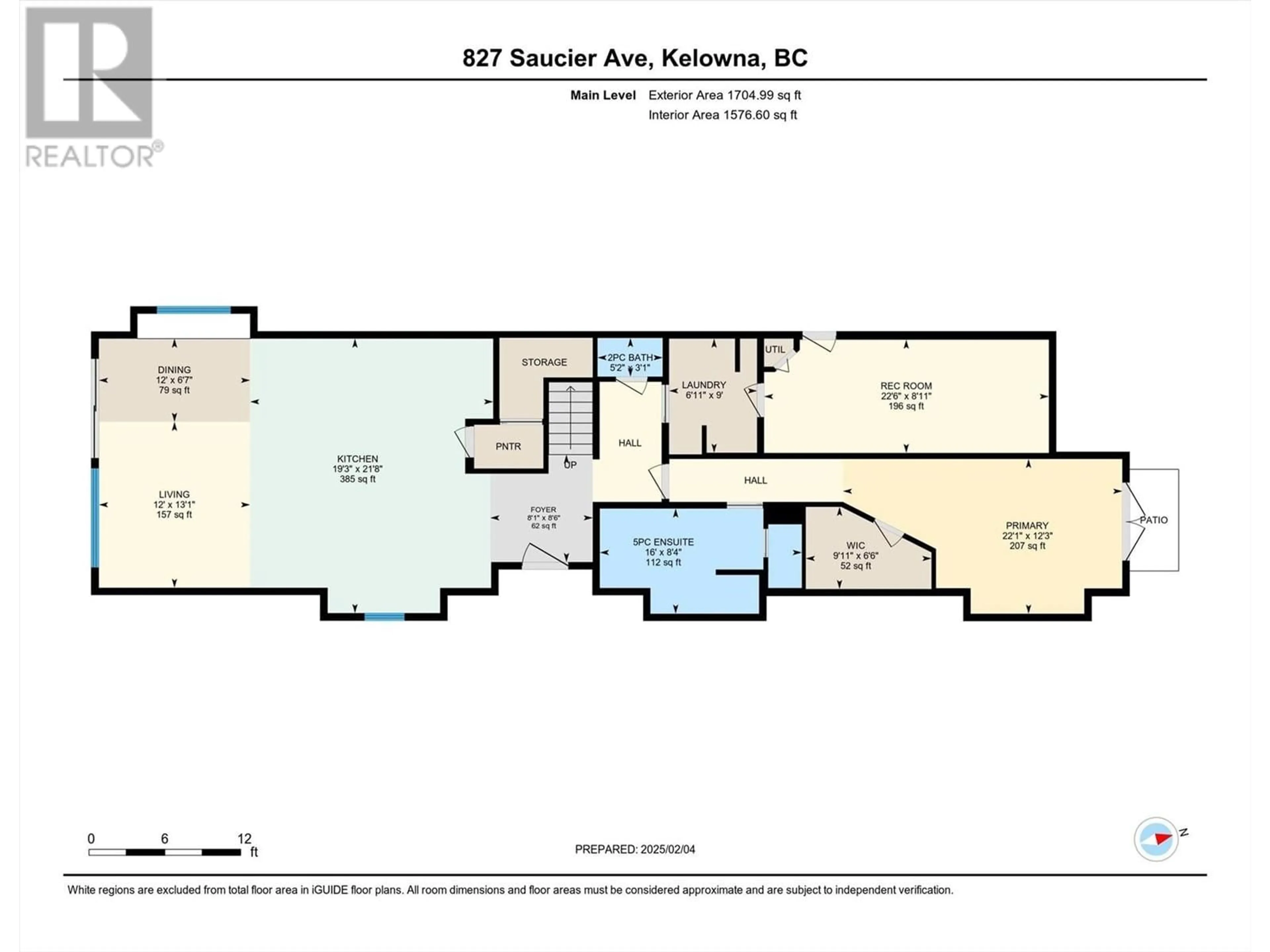Floor plan for 827 SAUCIER AVENUE, Kelowna British Columbia V1Y6A4