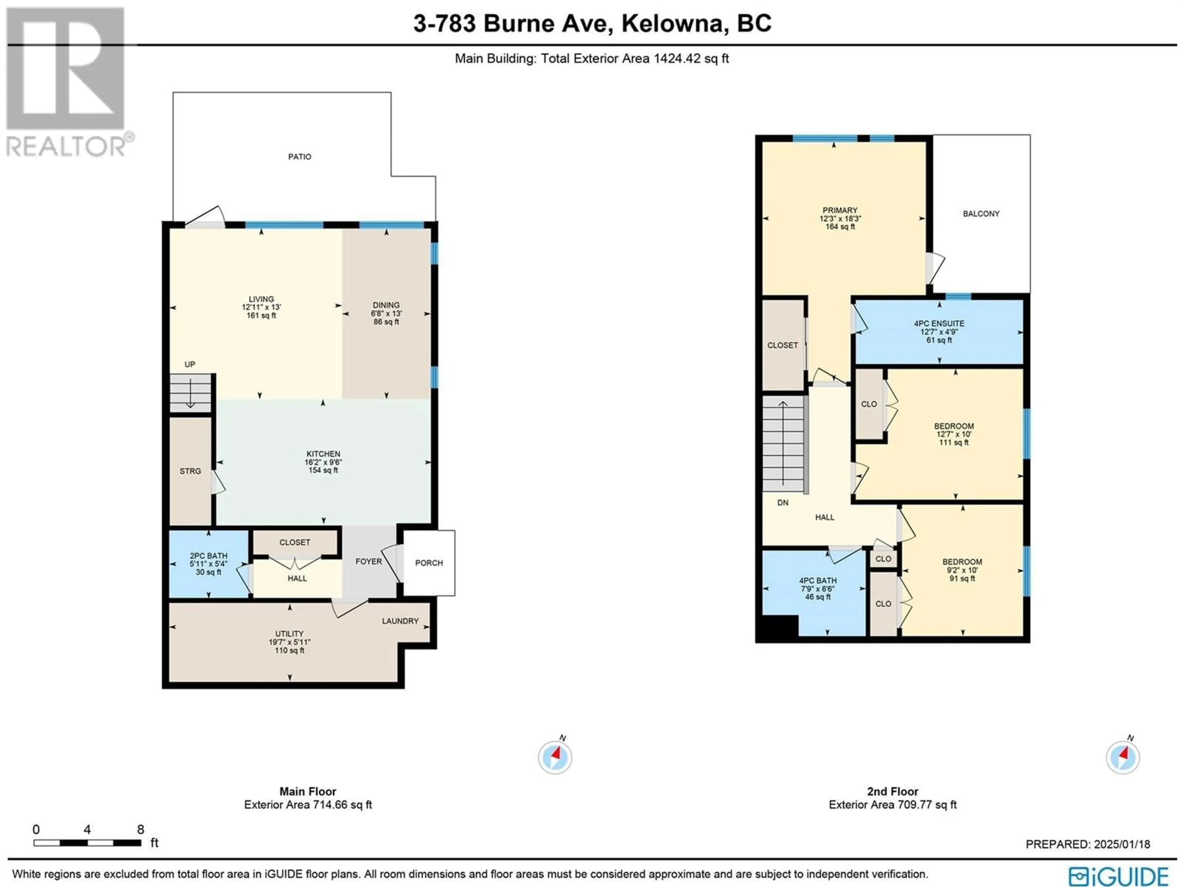Floor plan for 3 - 783 BURNE AVENUE, Kelowna British Columbia V1Y5P6