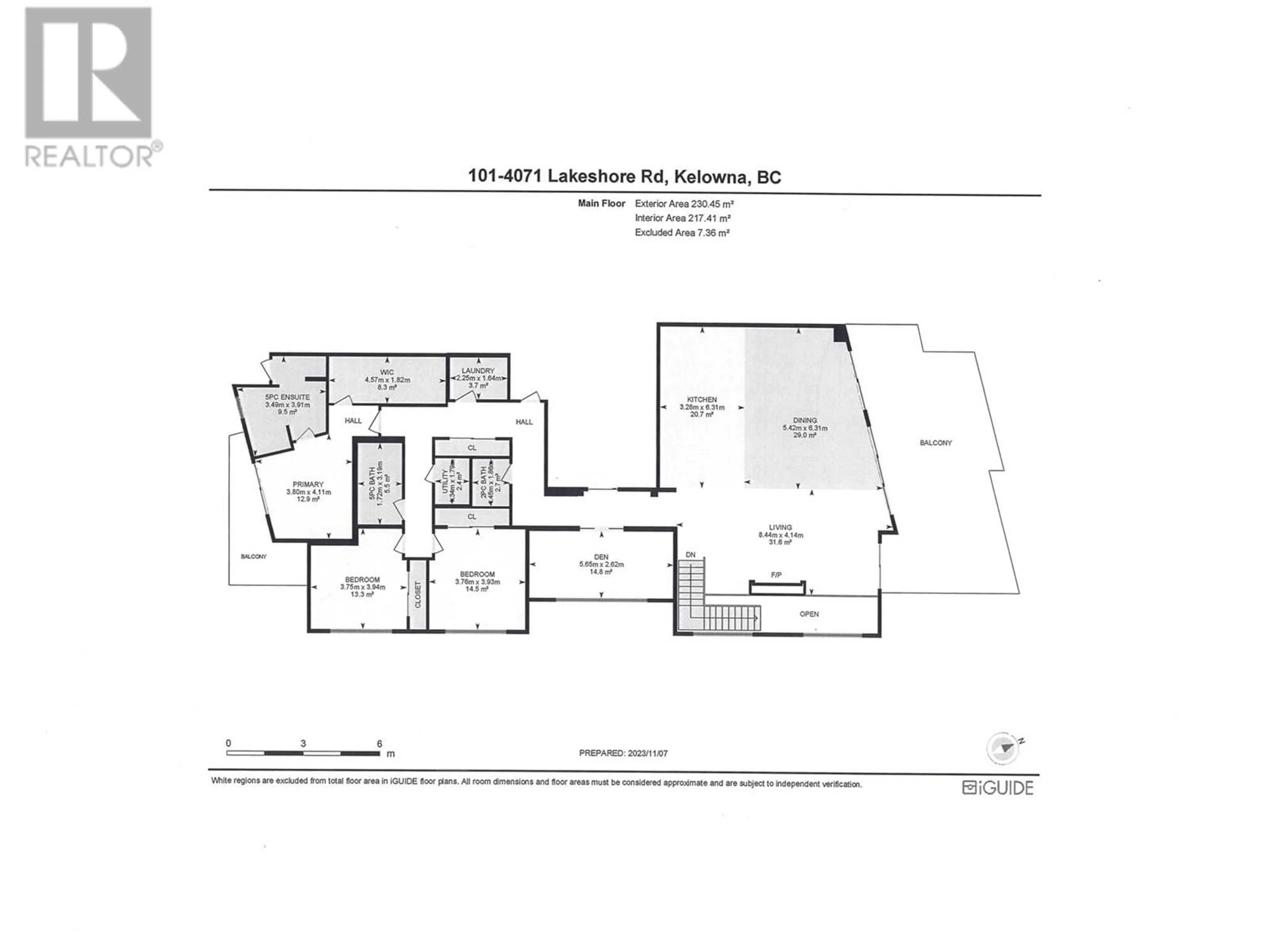 Floor plan for 101 - 4071 LAKESHORE ROAD, Kelowna British Columbia V1W1V7