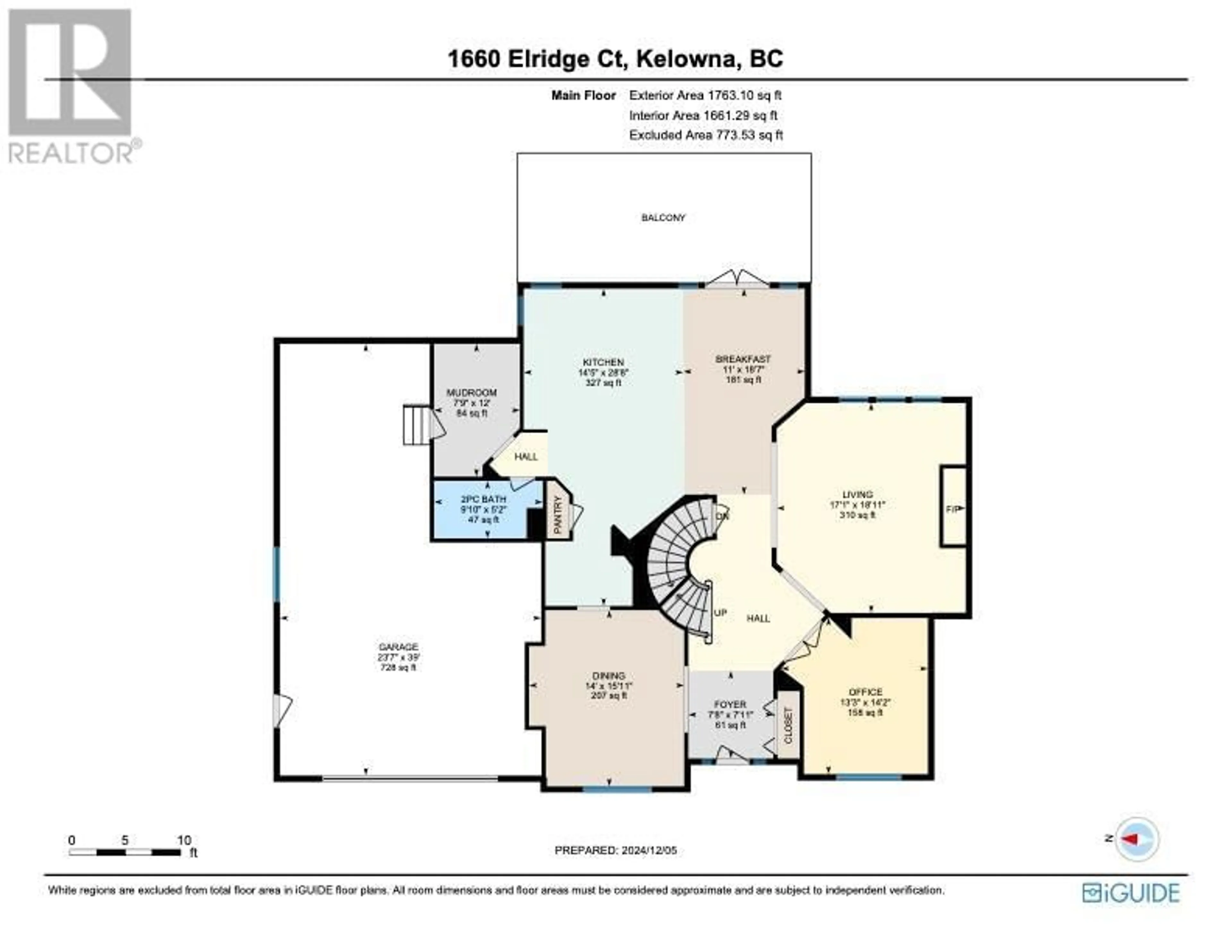 Floor plan for 1660 Elridge Court, Kelowna British Columbia V1W2Z9