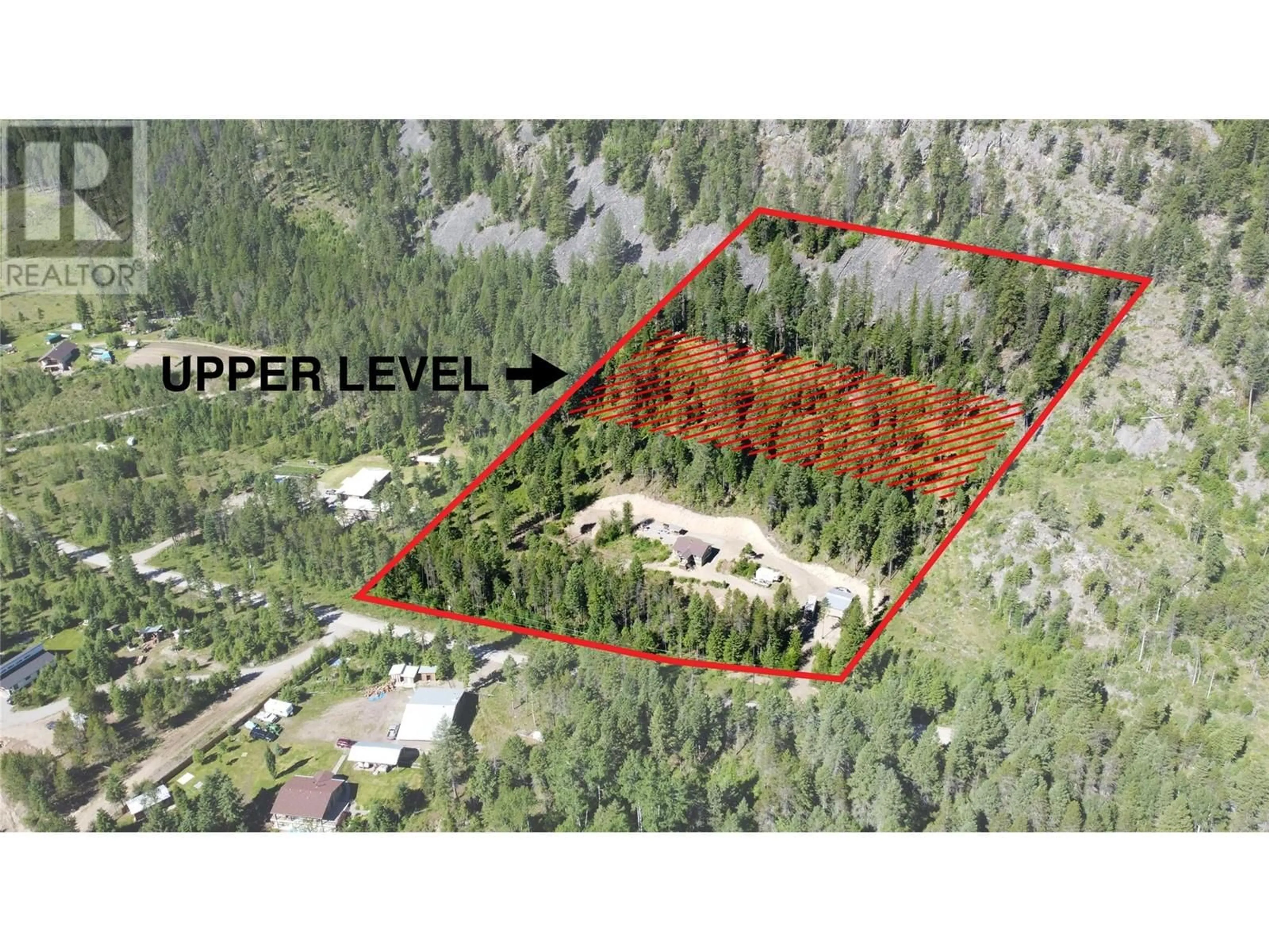 A pic from outside/outdoor area/front of a property/back of a property/a pic from drone, forest/trees view for 3445 BLYTHE-RHONE ROAD, Westbridge British Columbia V0H1Y0