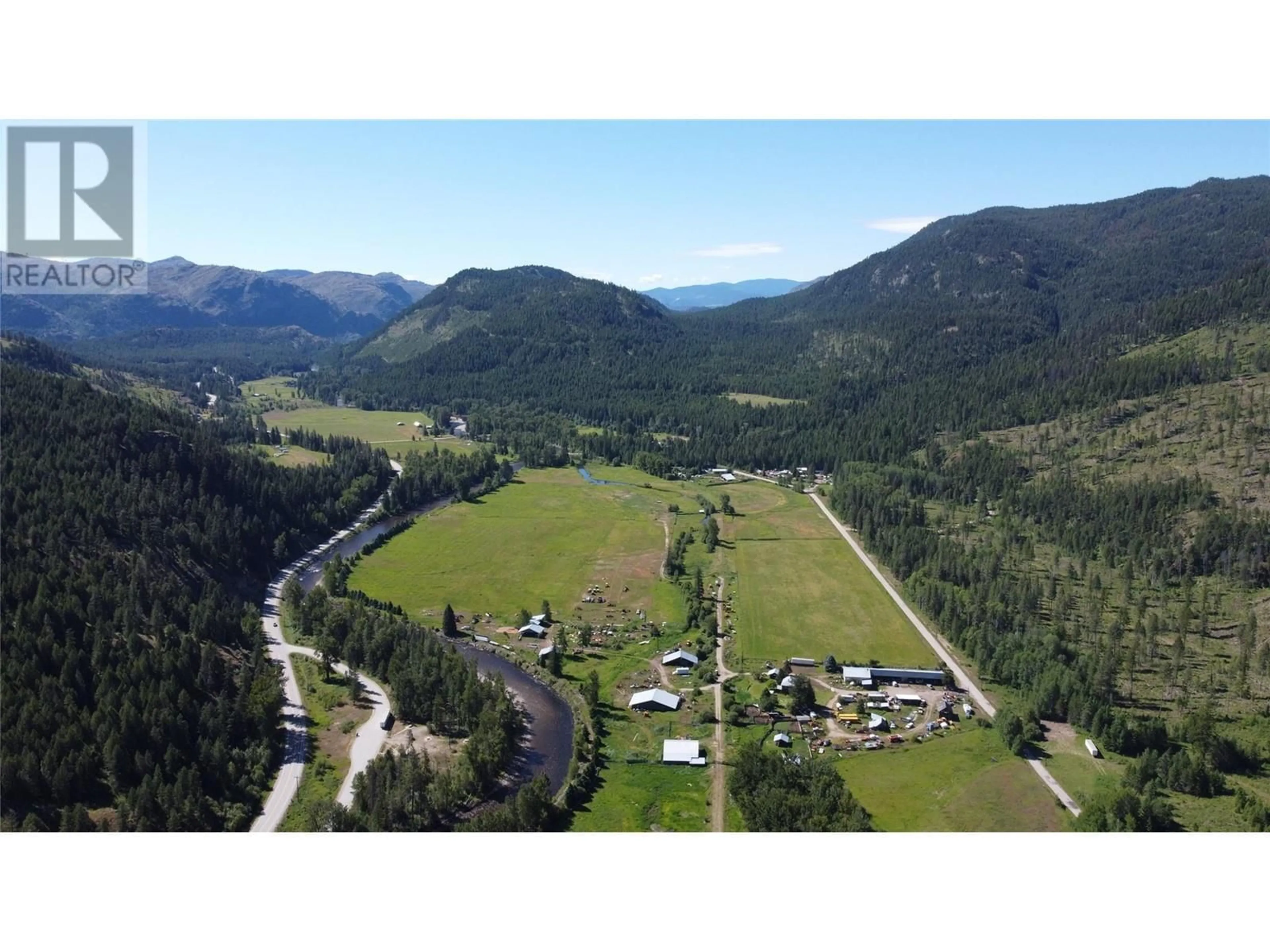 A pic from outside/outdoor area/front of a property/back of a property/a pic from drone, mountain view for 3445 BLYTHE-RHONE ROAD, Westbridge British Columbia V0H1Y0