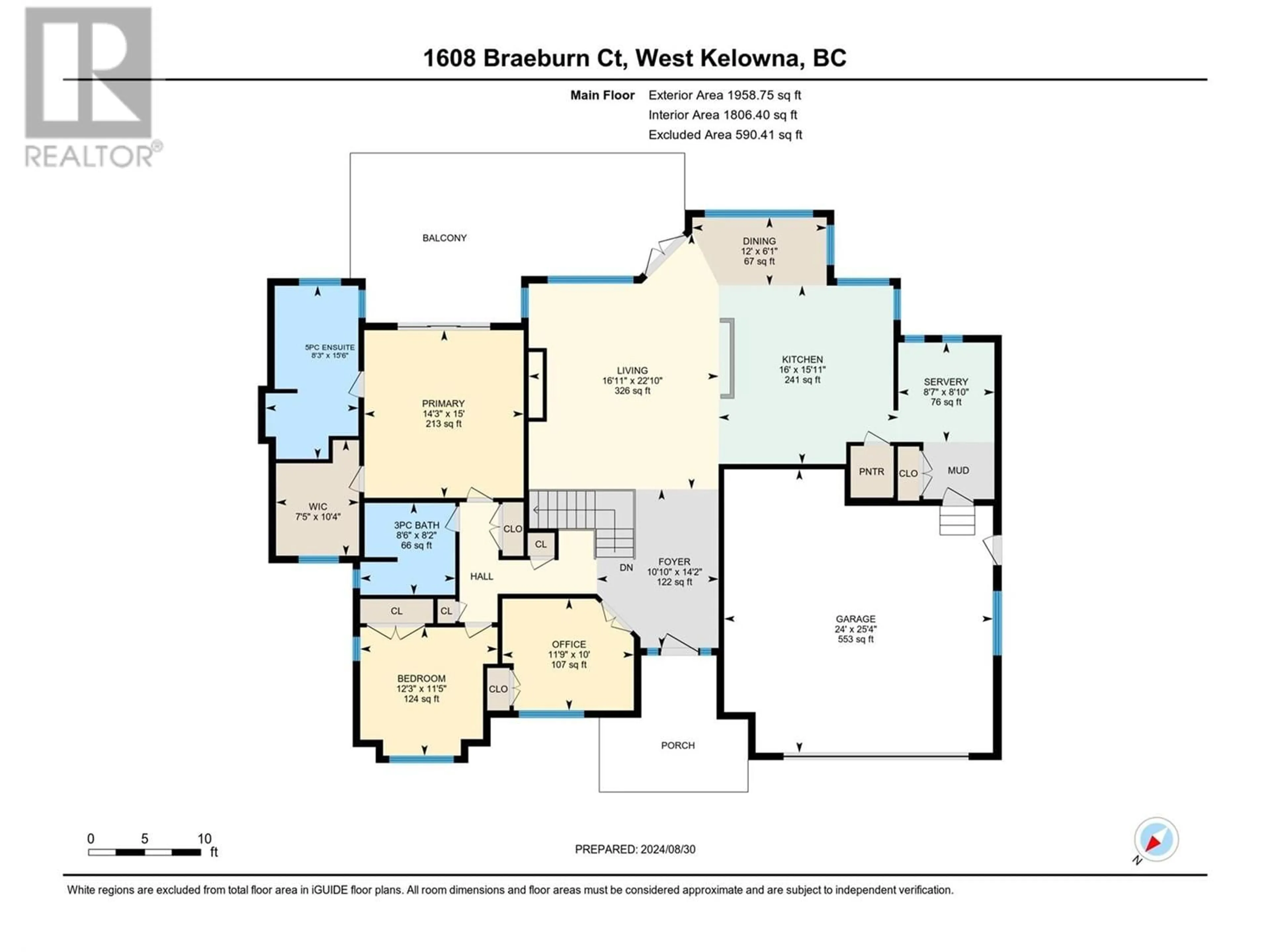 Floor plan for 1608 Braeburn Court, West Kelowna British Columbia V4T2V5