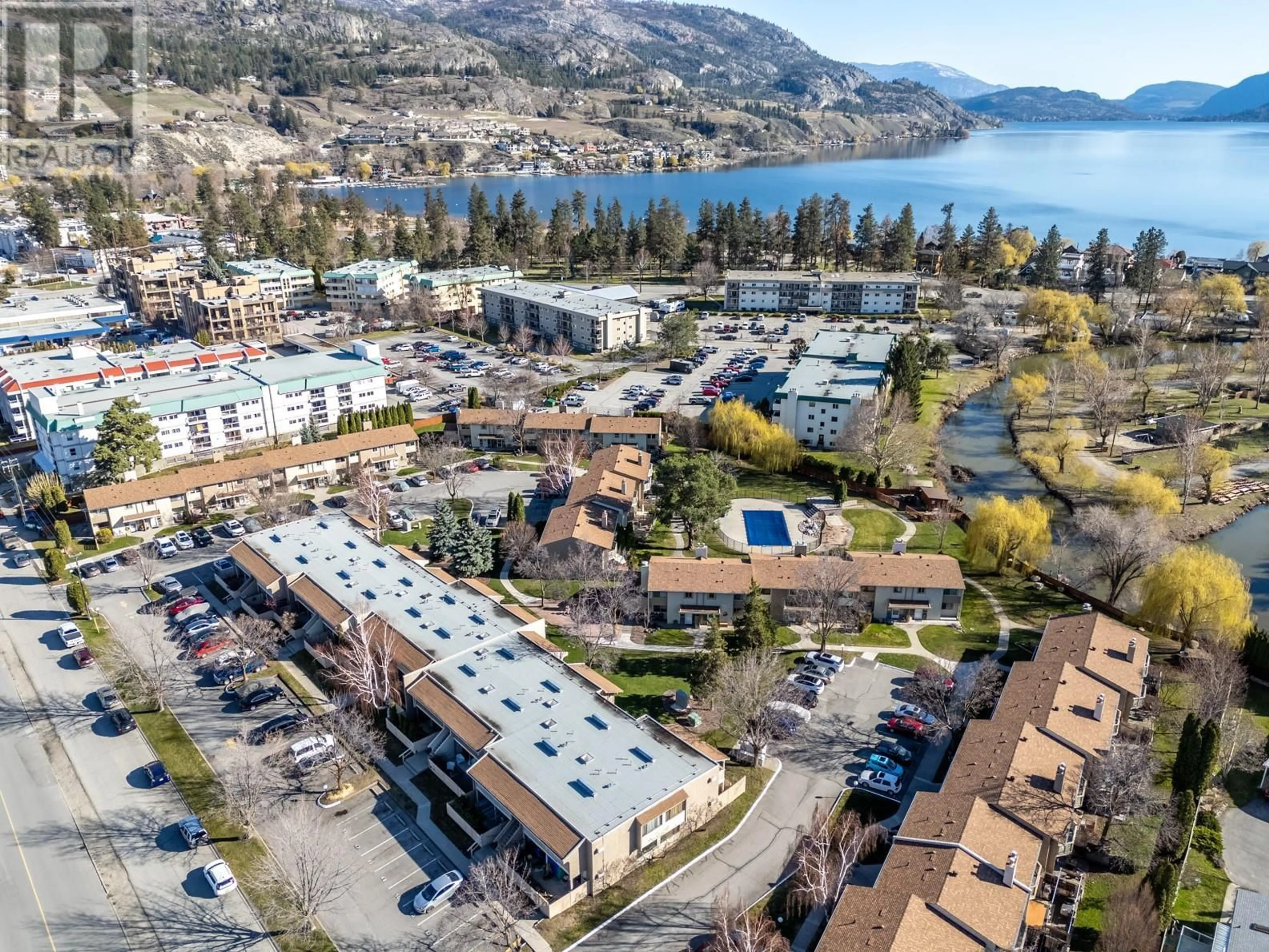 A pic from outside/outdoor area/front of a property/back of a property/a pic from drone, mountain view for 310 YORKTON Avenue Unit# 55, Penticton British Columbia V2A6Z8