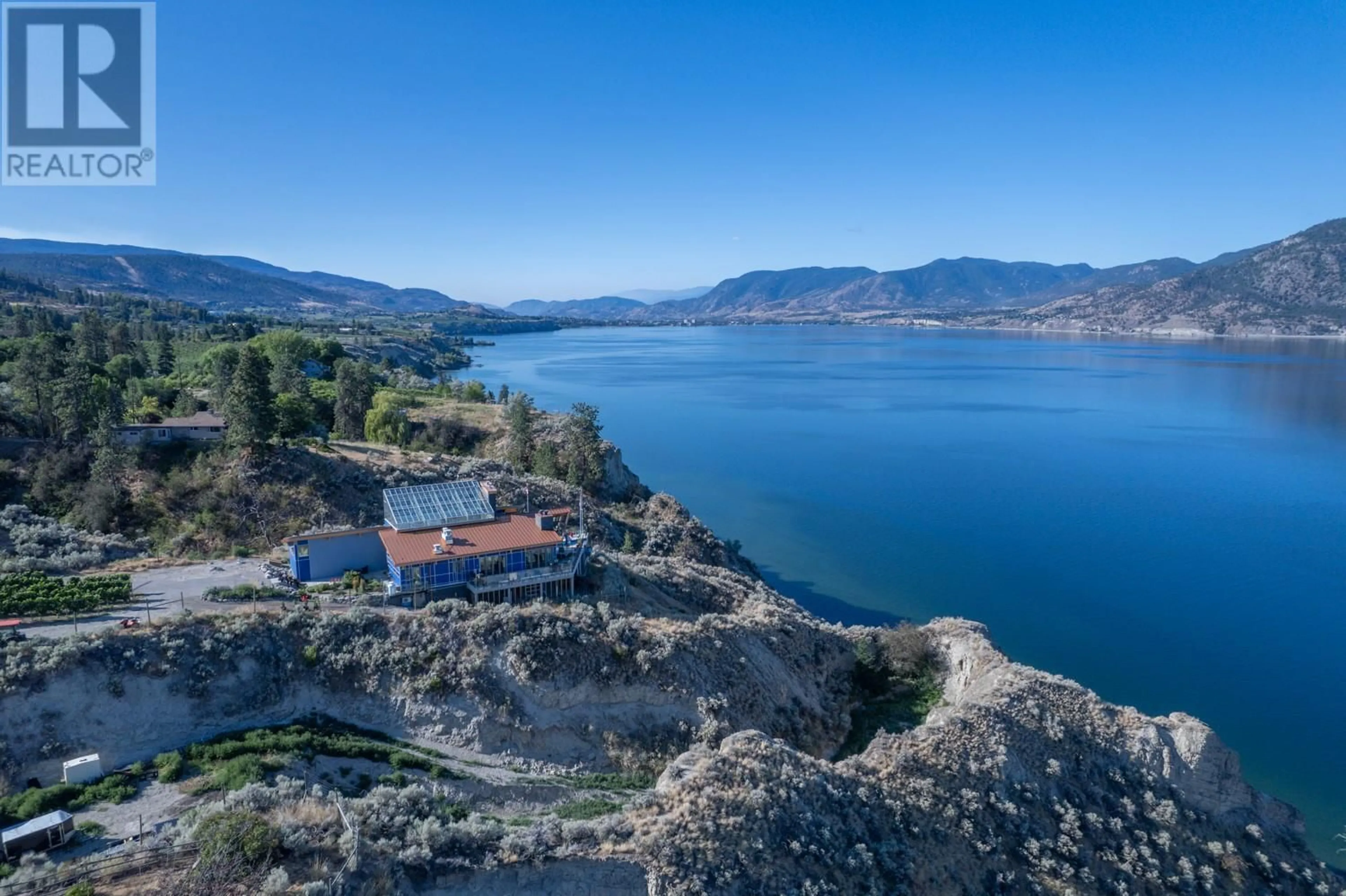 A pic from outside/outdoor area/front of a property/back of a property/a pic from drone, water/lake/river/ocean view for 2185 NARAMATA Road, Naramata British Columbia V0H1N0