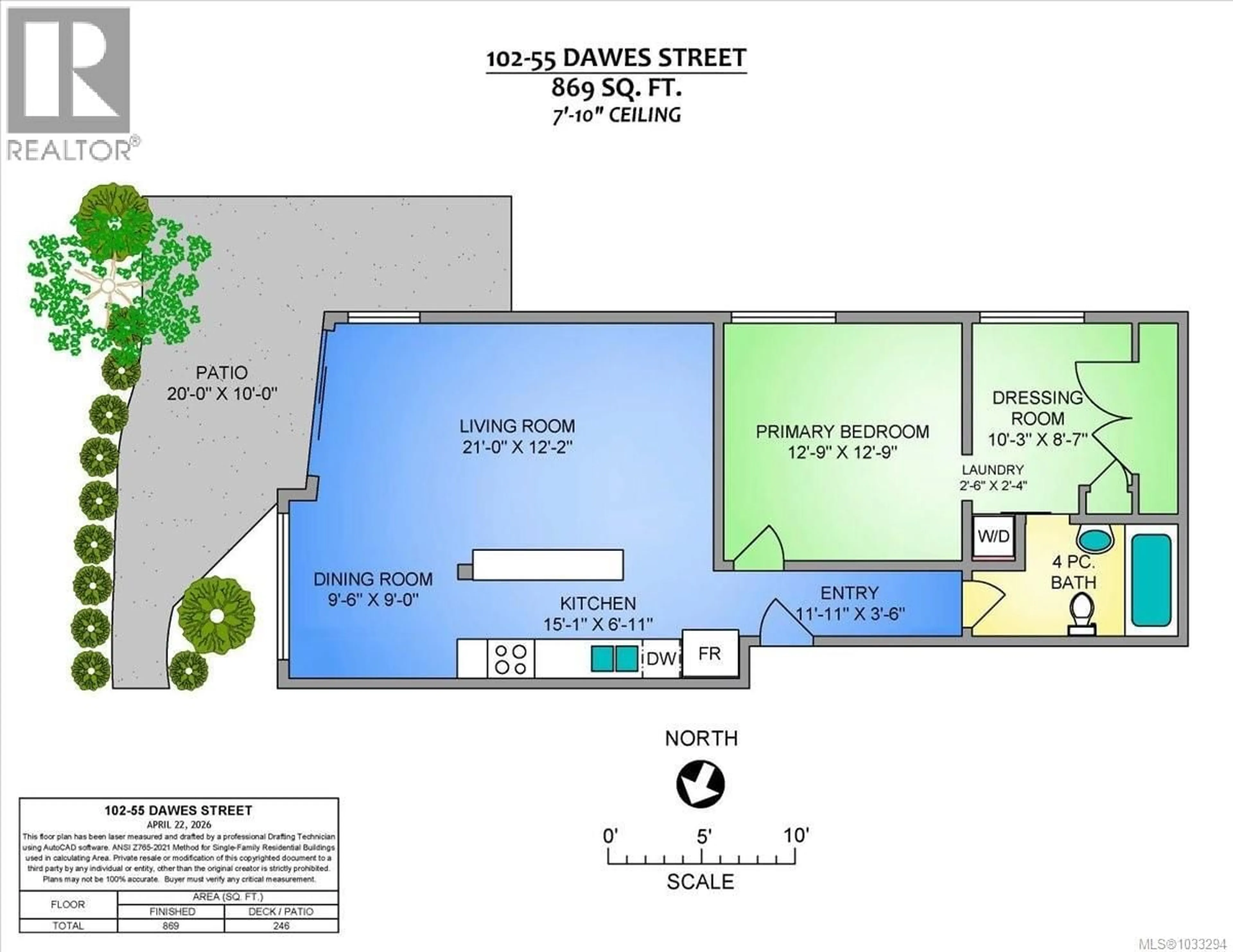 Floor plan for 102 - 55 DAWES STREET, Nanaimo British Columbia V9S1A2