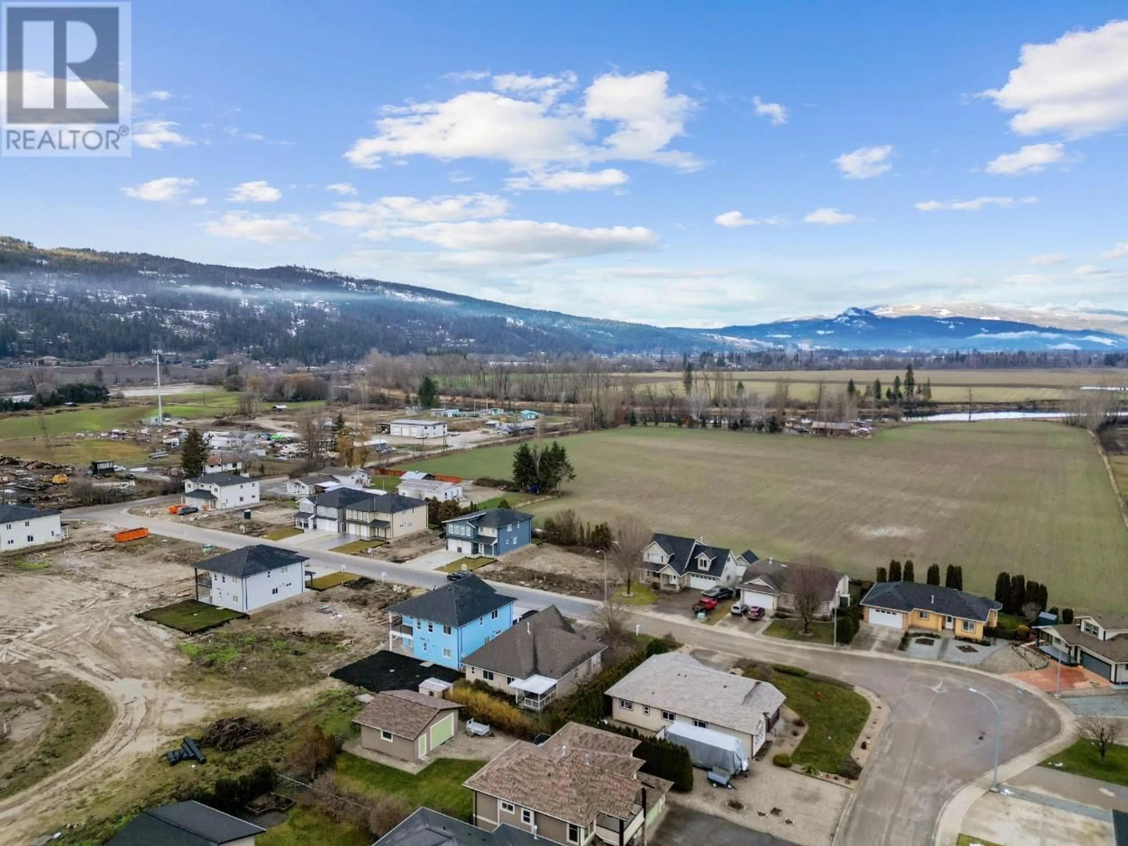 A pic from outside/outdoor area/front of a property/back of a property/a pic from drone, mountain view for 2208 Heitman Street, Enderby British Columbia V0E1V2