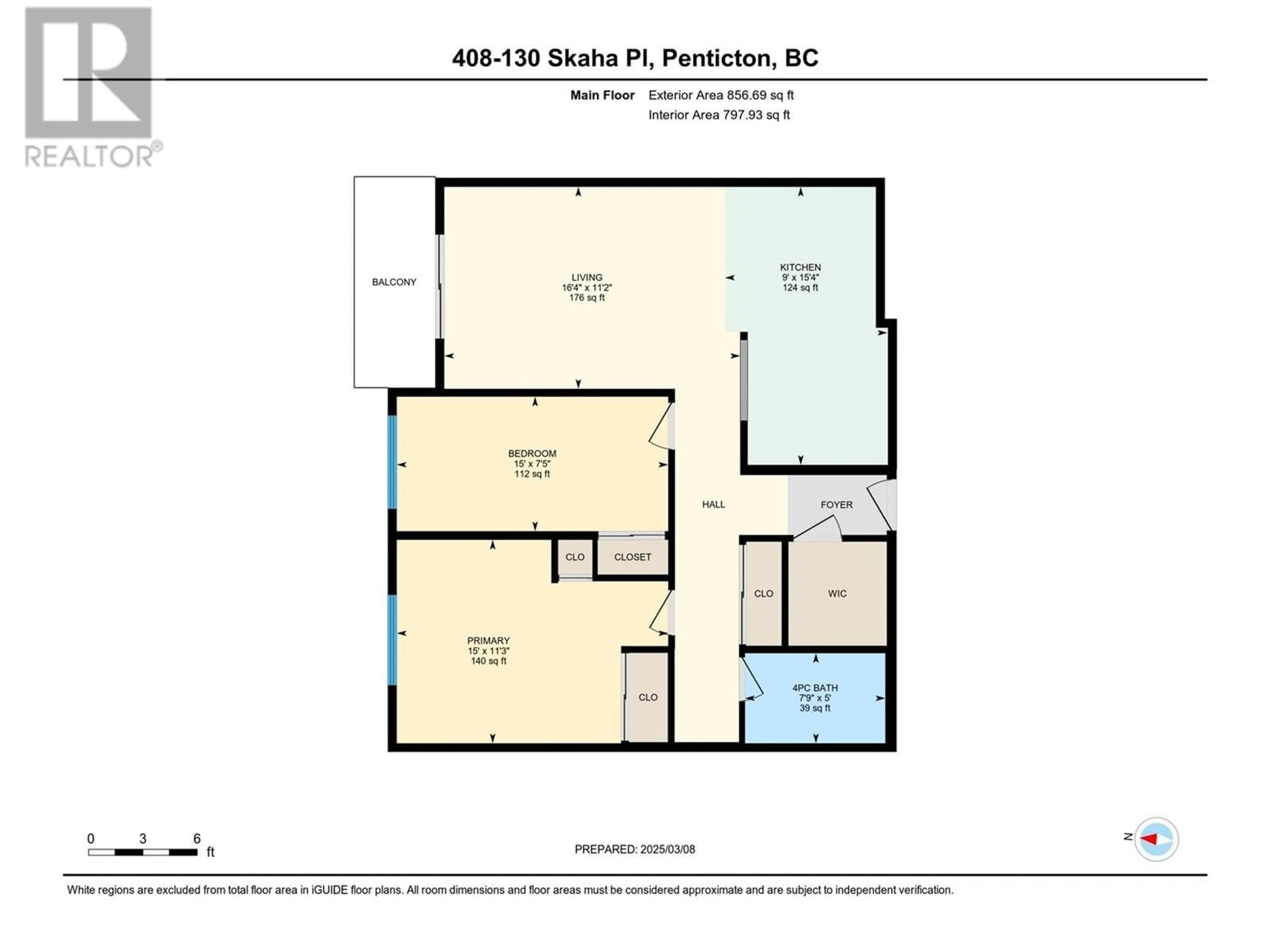 Floor plan for 408 - 130 SKAHA PLACE, Penticton British Columbia V2A7J6