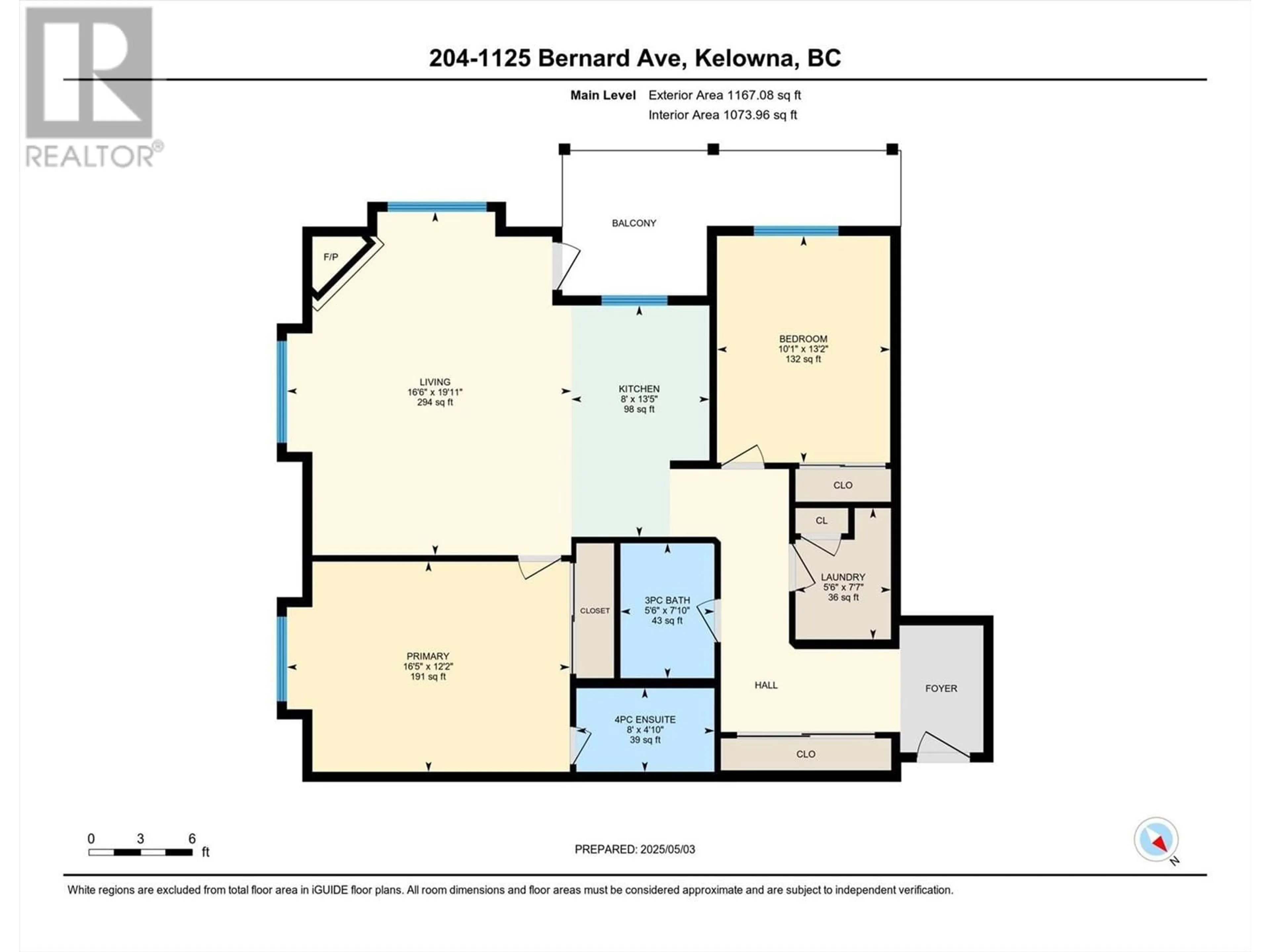 Floor plan for 204 - 1125 BERNARD AVENUE, Kelowna British Columbia V1Y6R3