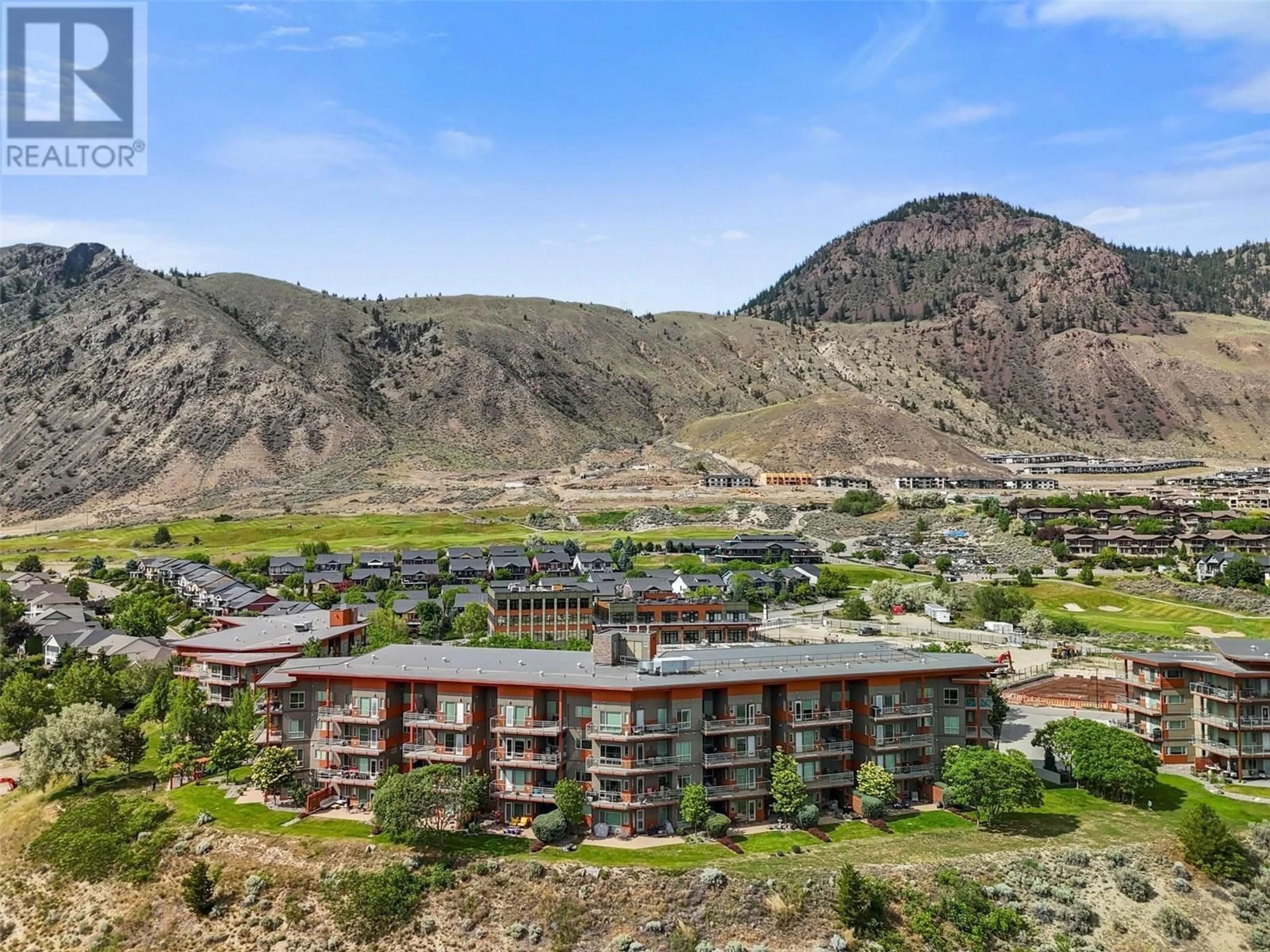 A pic from outside/outdoor area/front of a property/back of a property/a pic from drone, mountain view for 2317 - 1030 TALASA WAY, Kamloops British Columbia V2H0C3