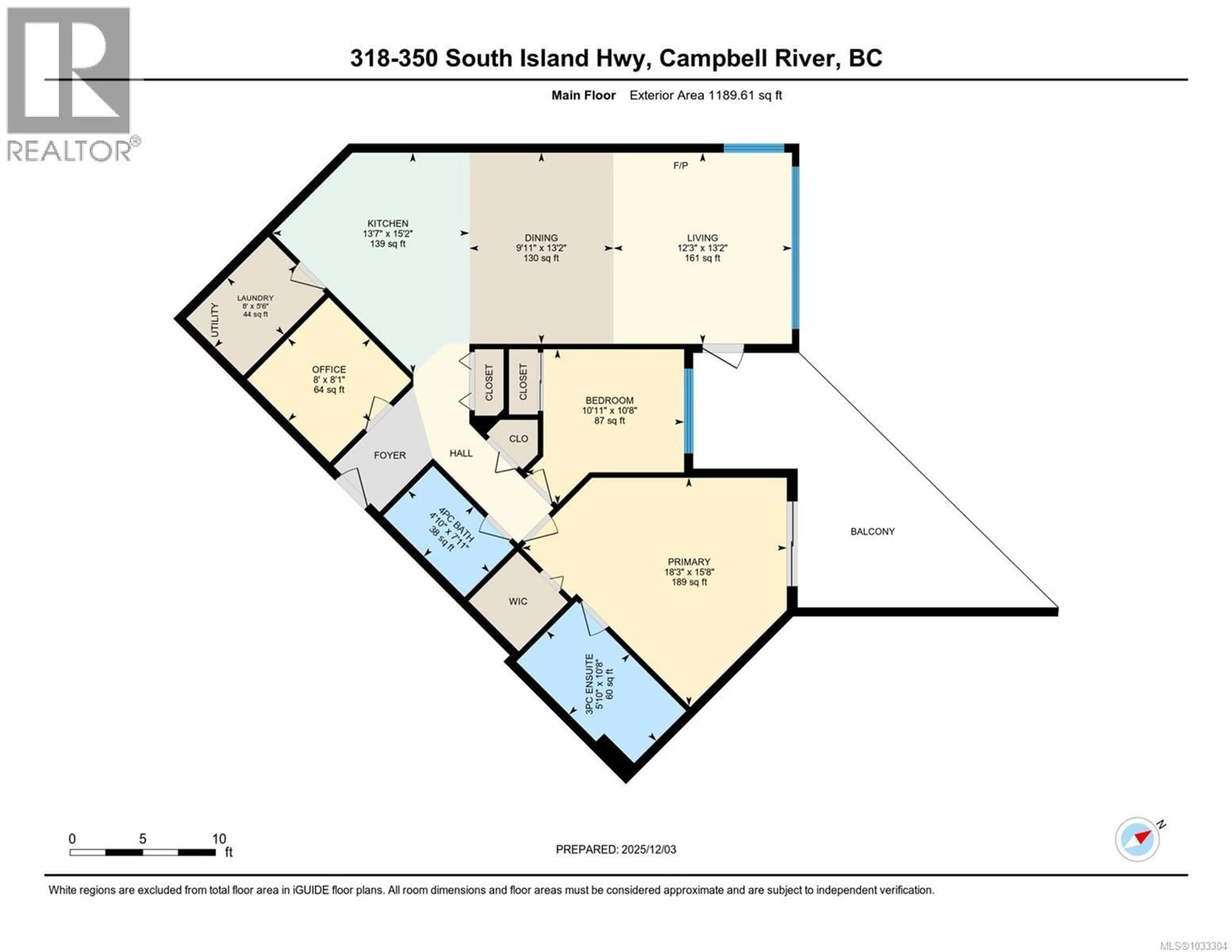 Floor plan for 318 - 350 ISLAND HIGHWAY SOUTH, Campbell River British Columbia V9W1A5