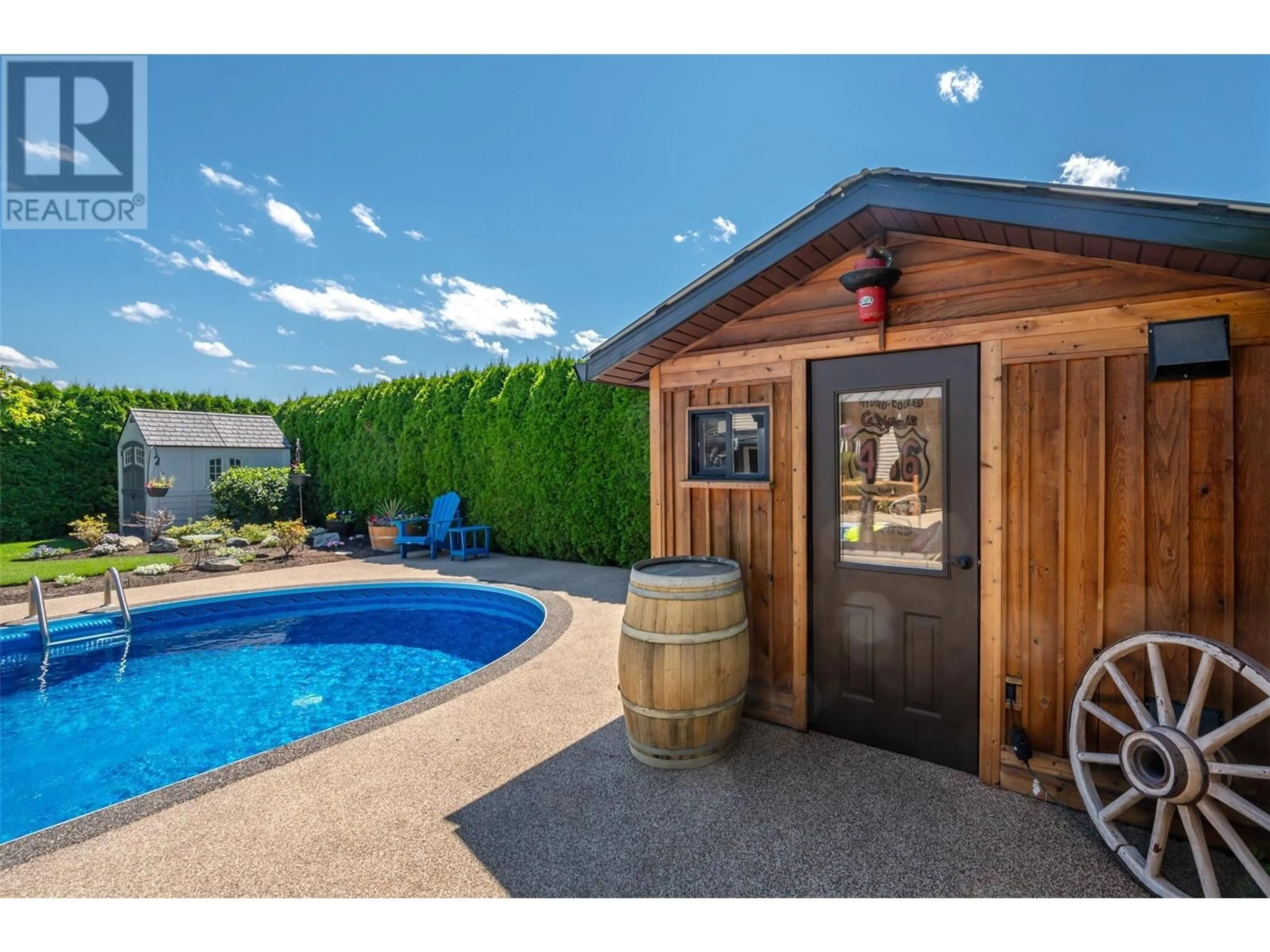 Patio, water/lake/river/ocean view for 6 MCINTOSH Court, Osoyoos British Columbia V0H1V0