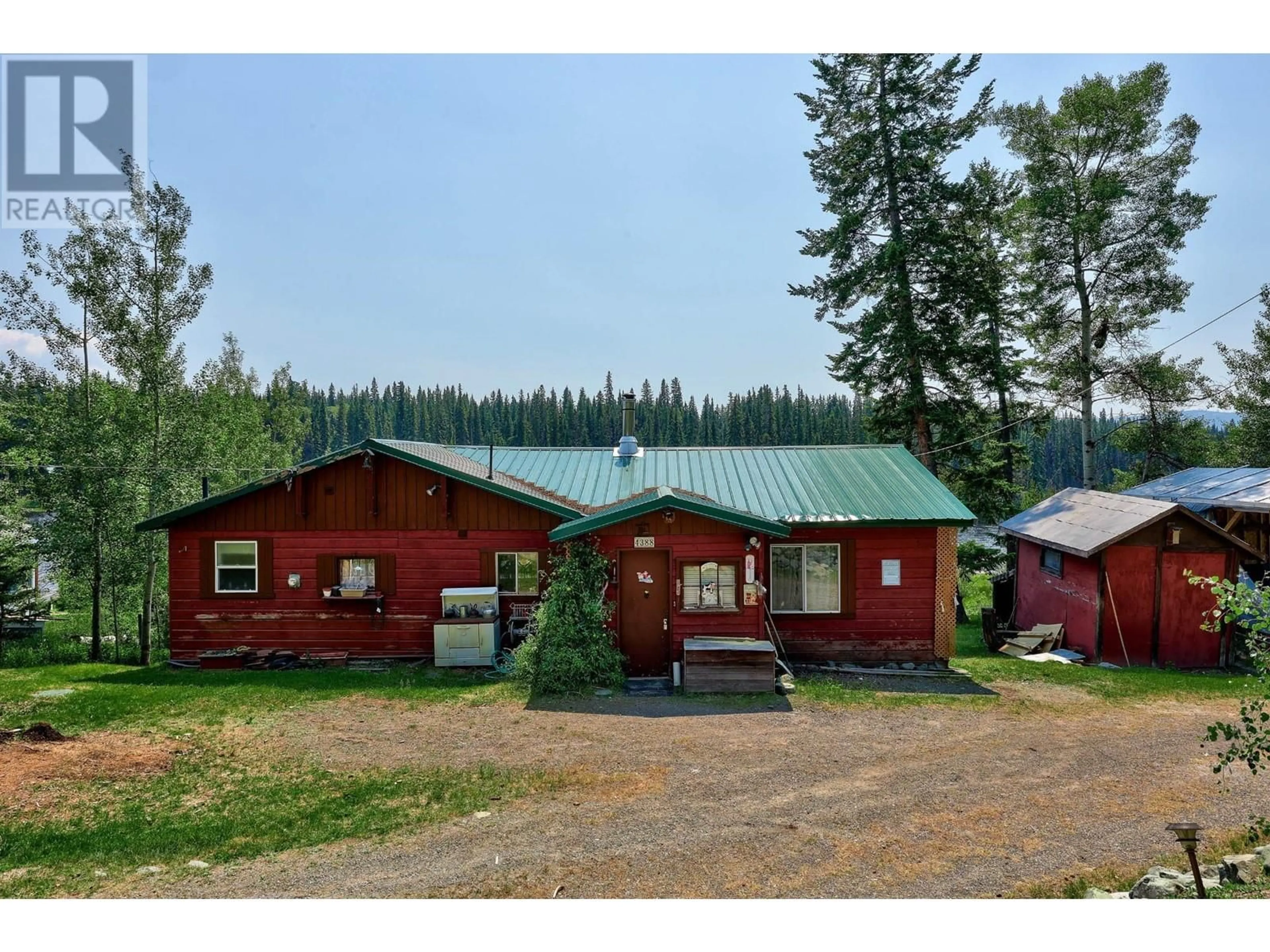 A pic from outside/outdoor area/front of a property/back of a property/a pic from drone, mountain view for 4388 MEADOW CREEK ROAD, Kamloops British Columbia V2H1T7