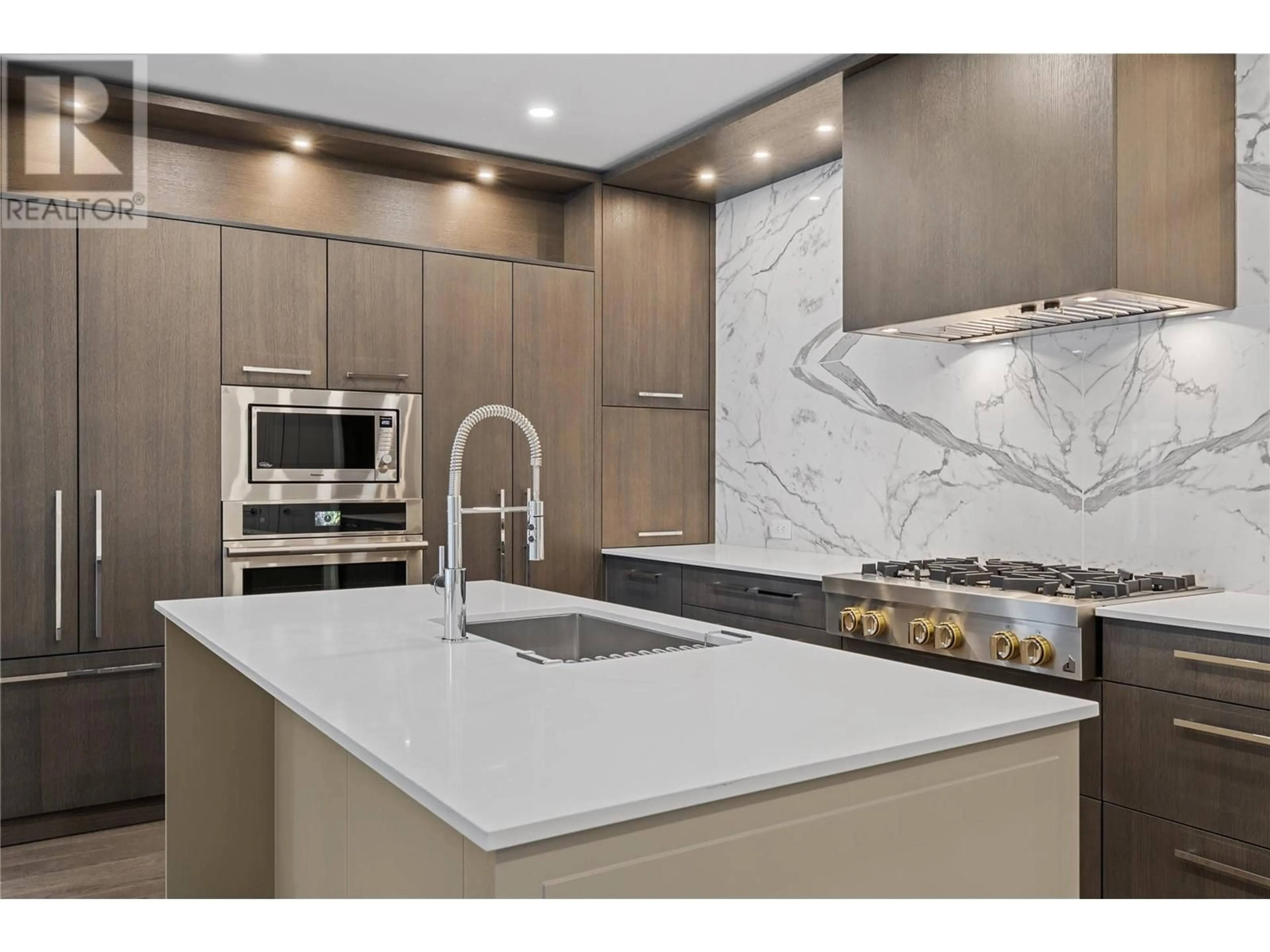 Contemporary kitchen, ceramic/tile floor for 3389 Lakeshore Road Unit# N313, Kelowna British Columbia V1W3S9