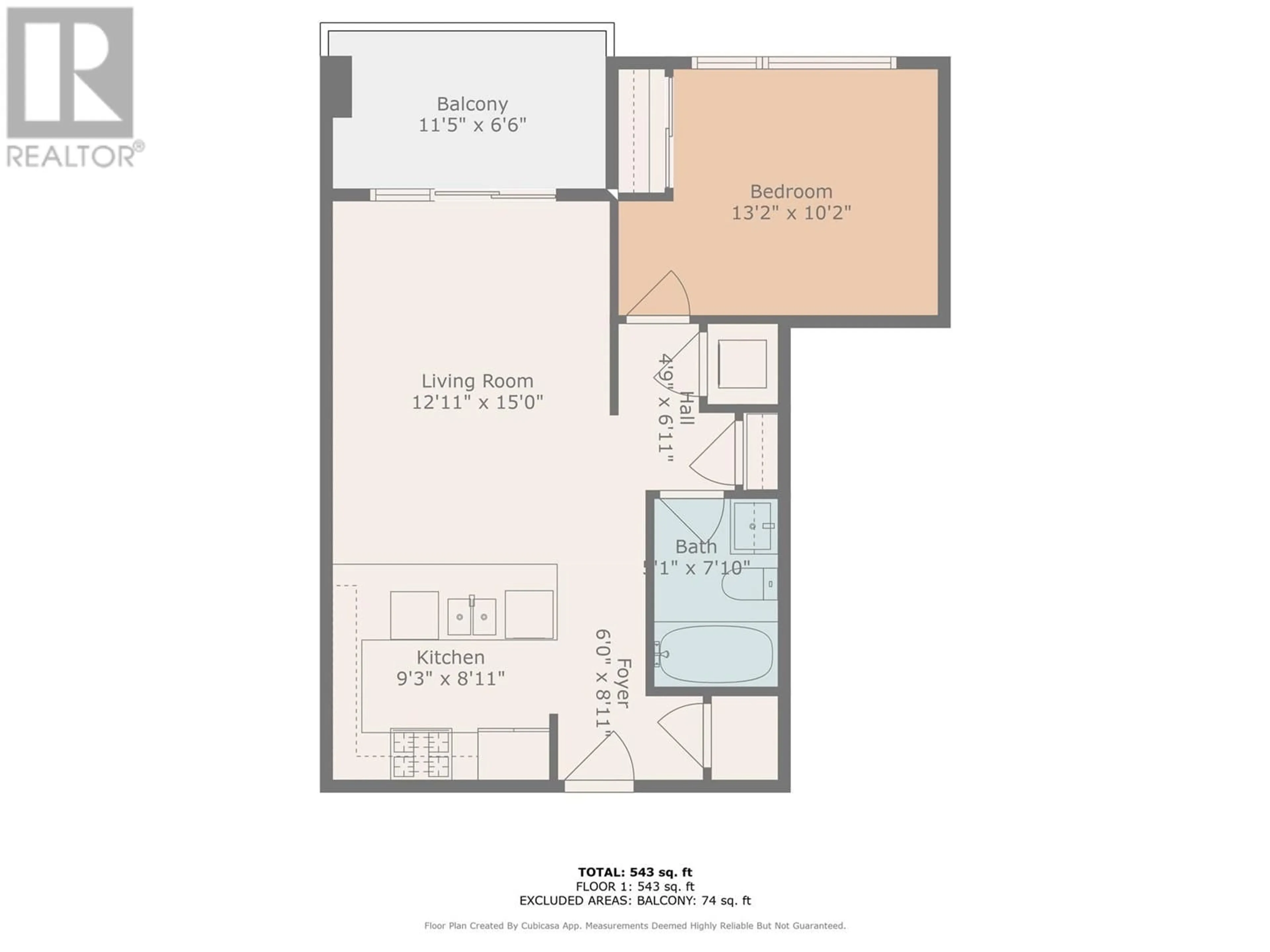 Floor plan for 1925 Enterprise Way Unit# 510, Kelowna British Columbia V1Y0J8