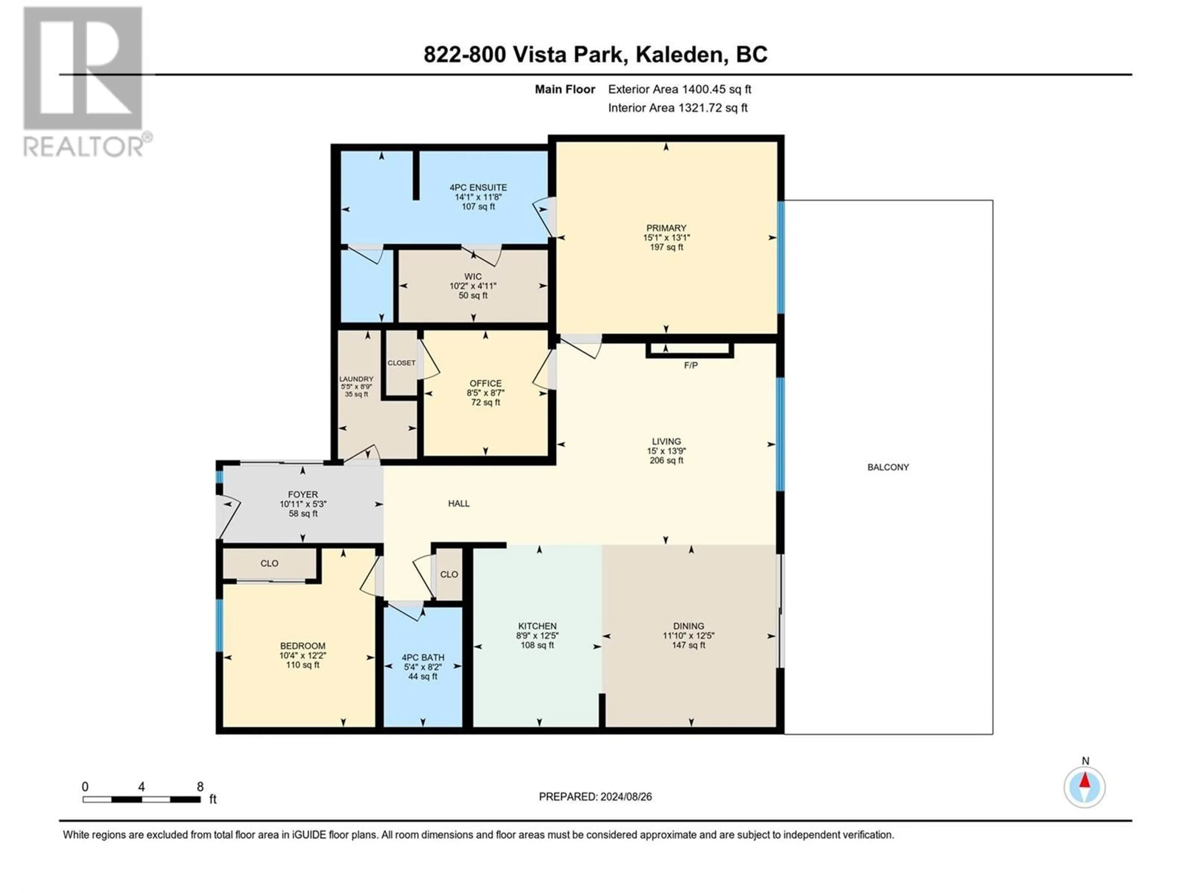 Floor plan for 822 - 800 VISTA PARK, Penticton British Columbia V2A0B2