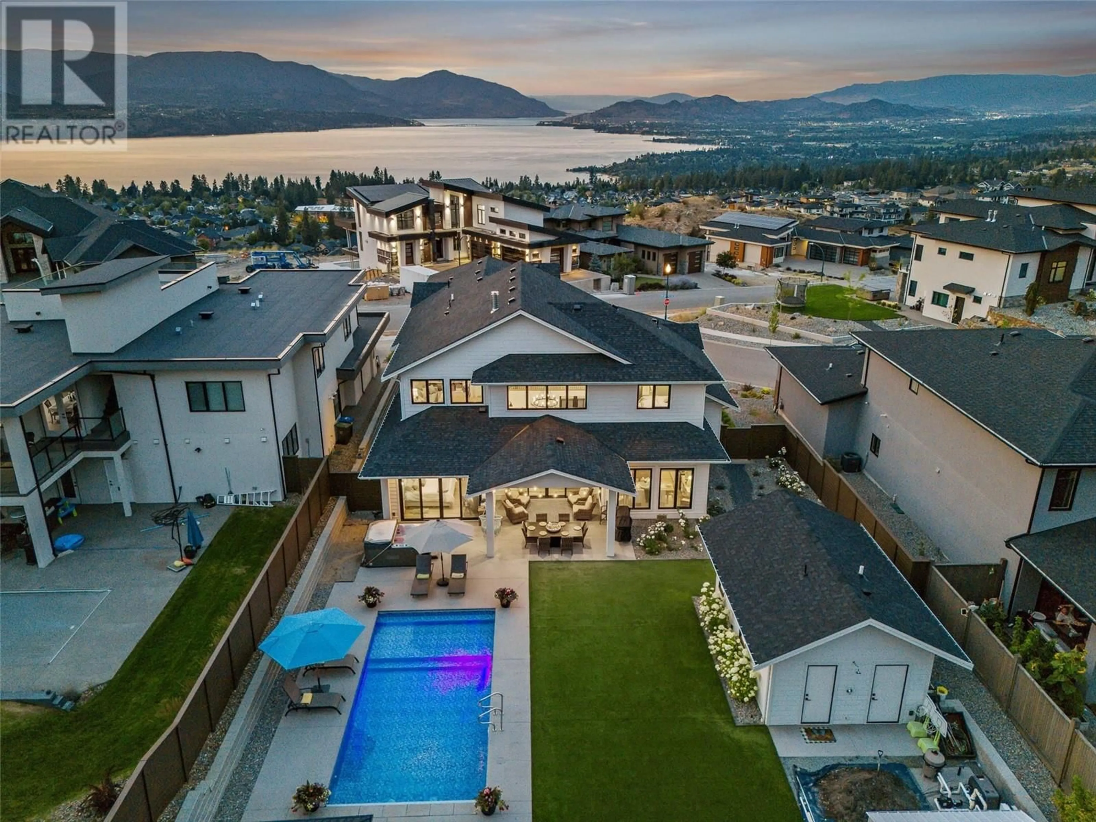 A pic from outside/outdoor area/front of a property/back of a property/a pic from drone, mountain view for 415 HAWK HILL DRIVE, Kelowna British Columbia V1W0B1