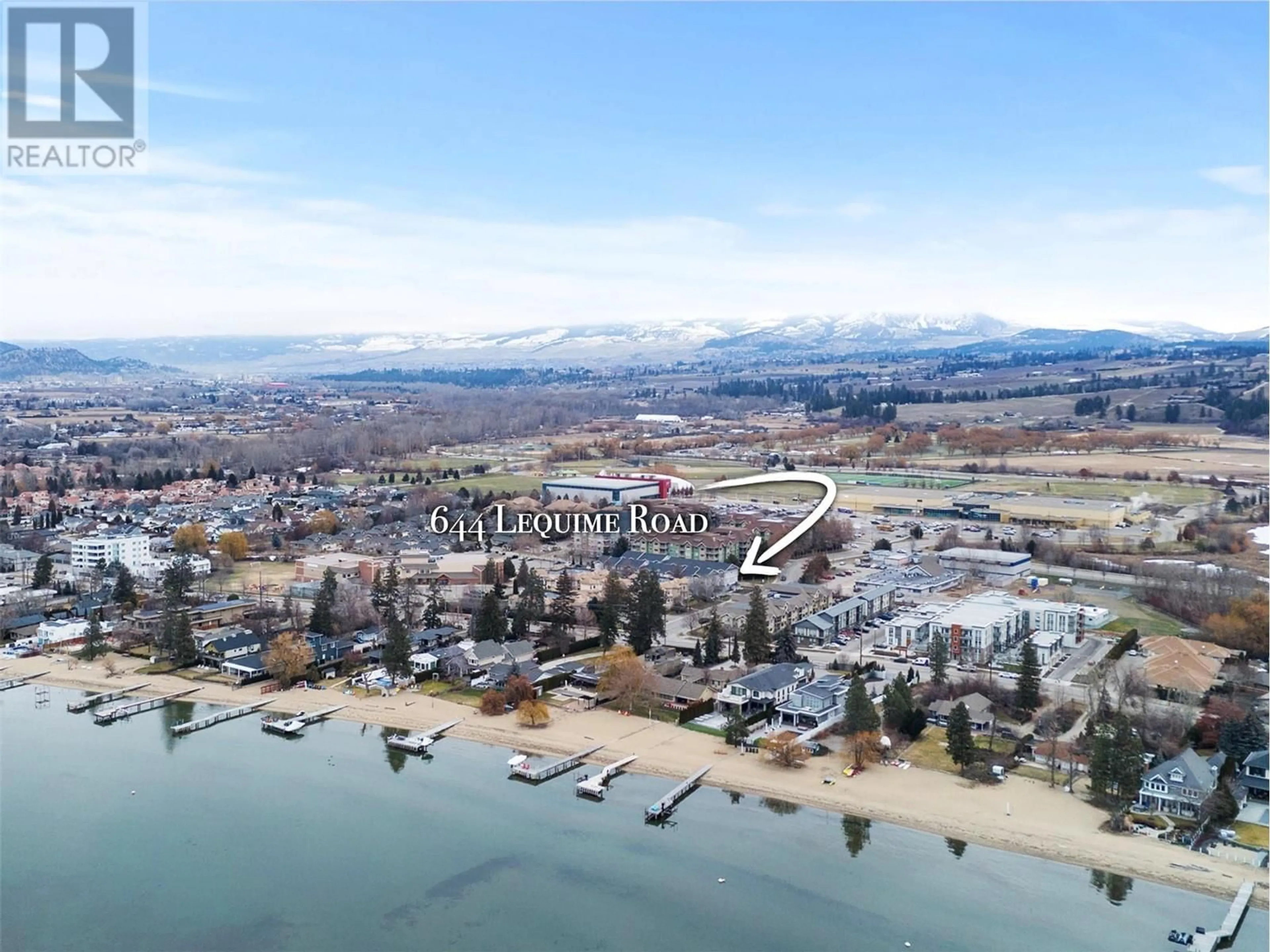 A pic from outside/outdoor area/front of a property/back of a property/a pic from drone, water/lake/river/ocean view for 644 Lequime Road Unit# 15, Kelowna British Columbia V1W1A4