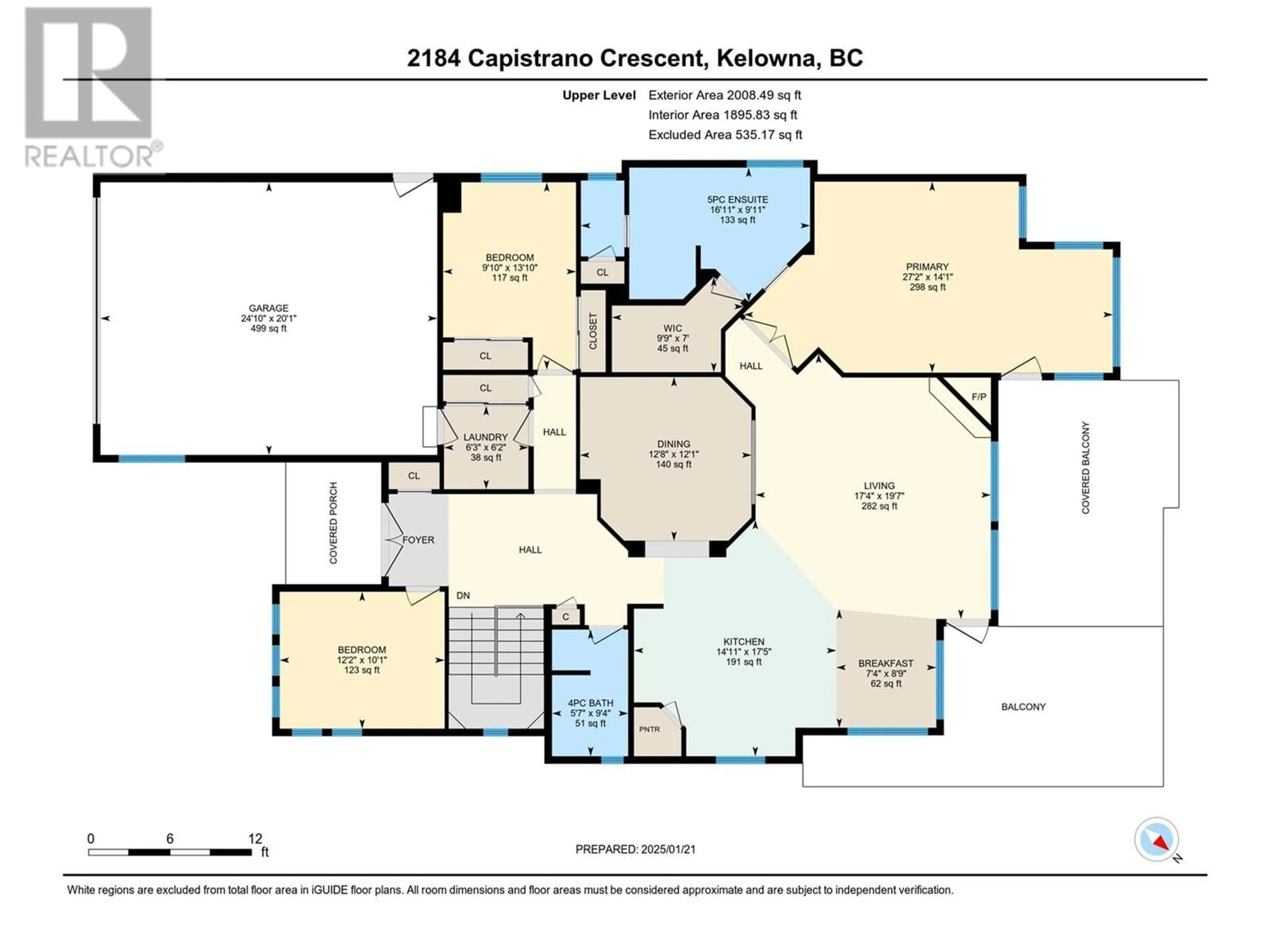 Floor plan for 2184 Capistrano Crescent, Kelowna British Columbia V1V2A3