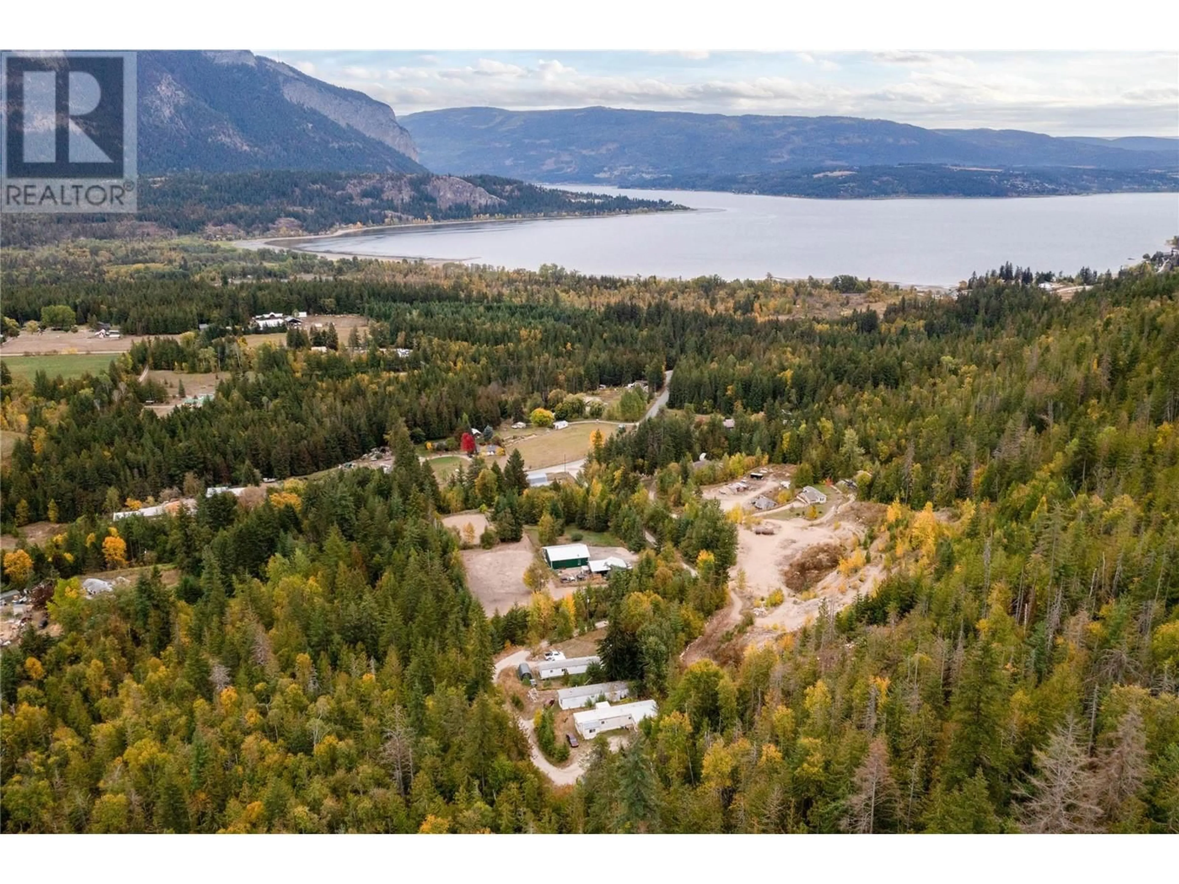 A pic from outside/outdoor area/front of a property/back of a property/a pic from drone, mountain view for 1,2,3 - 649 LEE ROAD, Tappen British Columbia V0E2X0