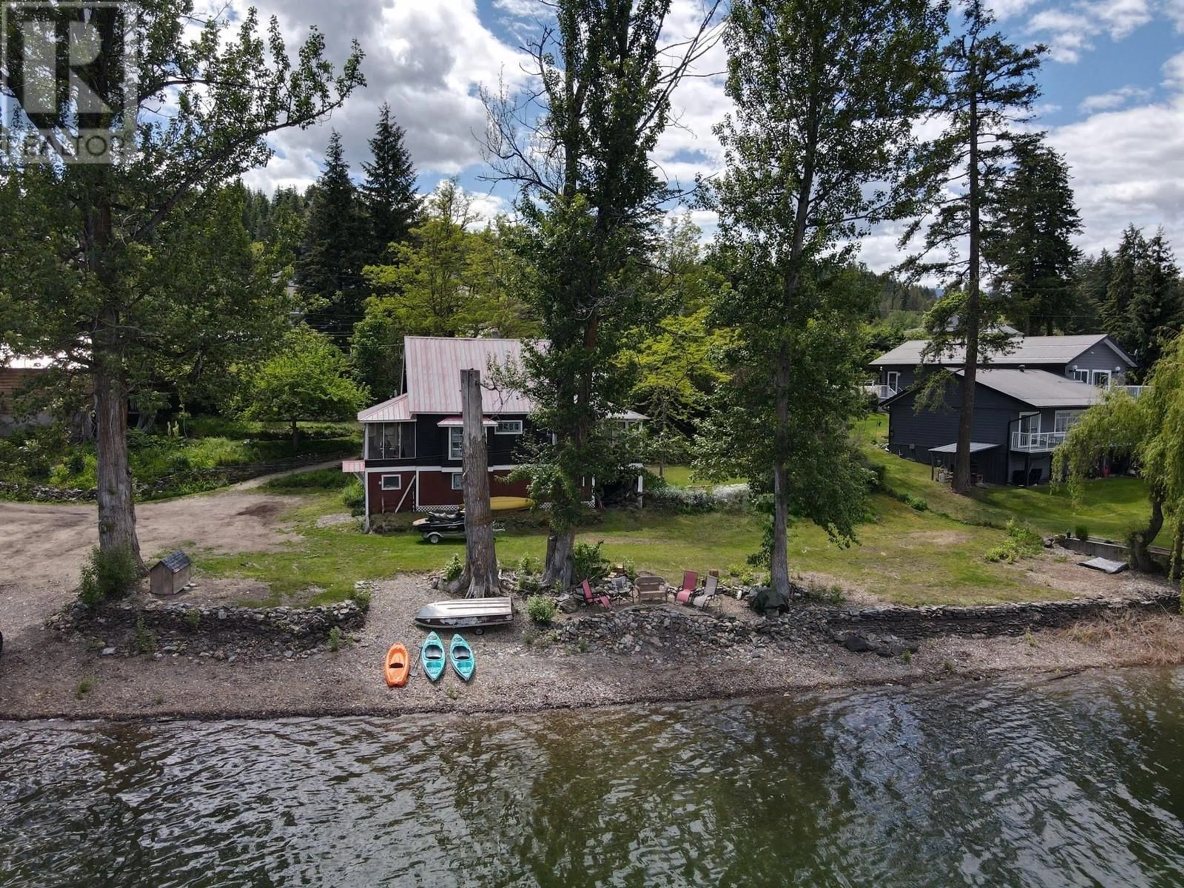 A pic from outside/outdoor area/front of a property/back of a property/a pic from drone, water/lake/river/ocean view for 2415 Blind Bay Road, Blind Bay British Columbia V0E1H2