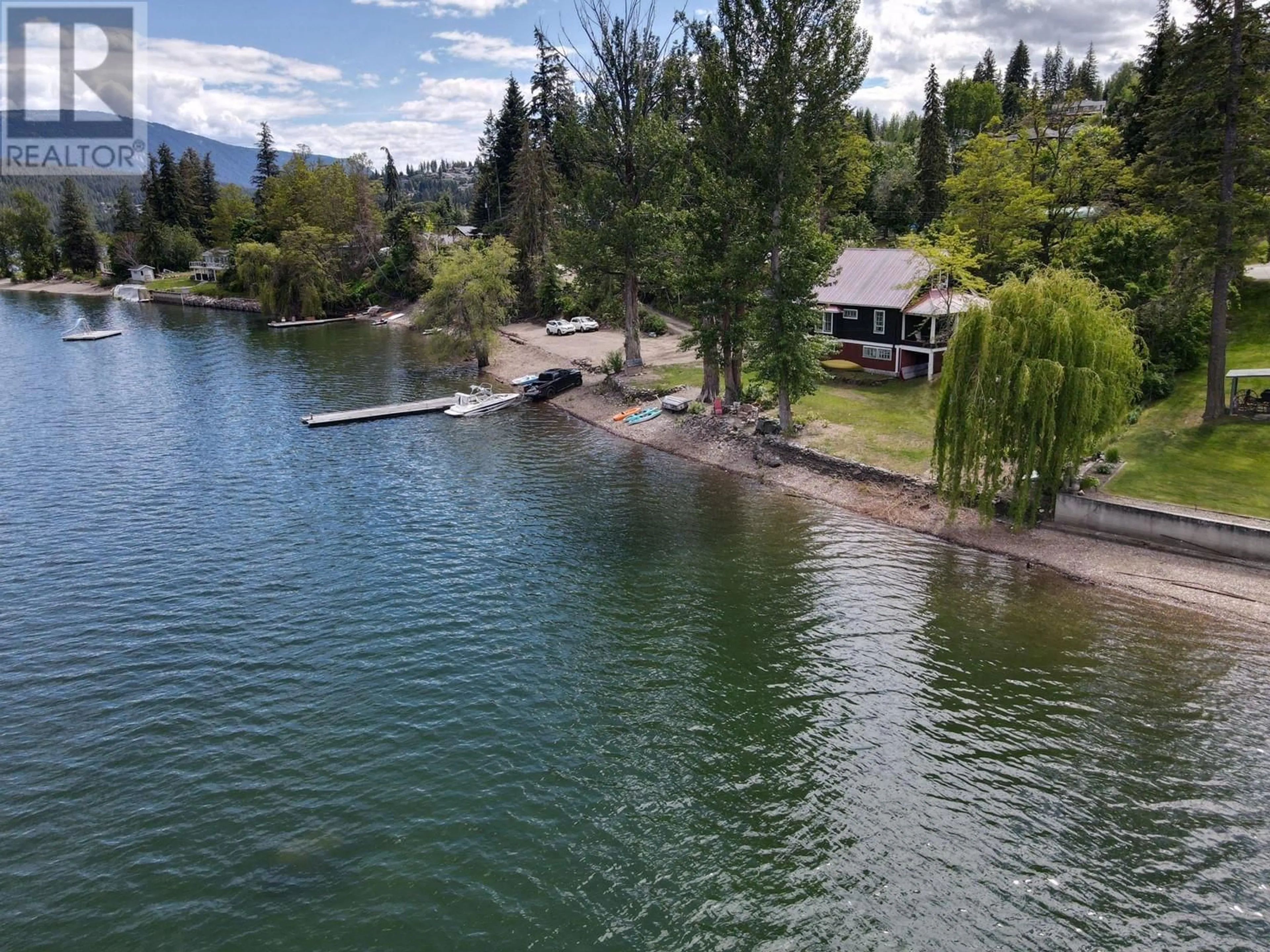 A pic from outside/outdoor area/front of a property/back of a property/a pic from drone, water/lake/river/ocean view for 2415 Blind Bay Road, Blind Bay British Columbia V0E1H2