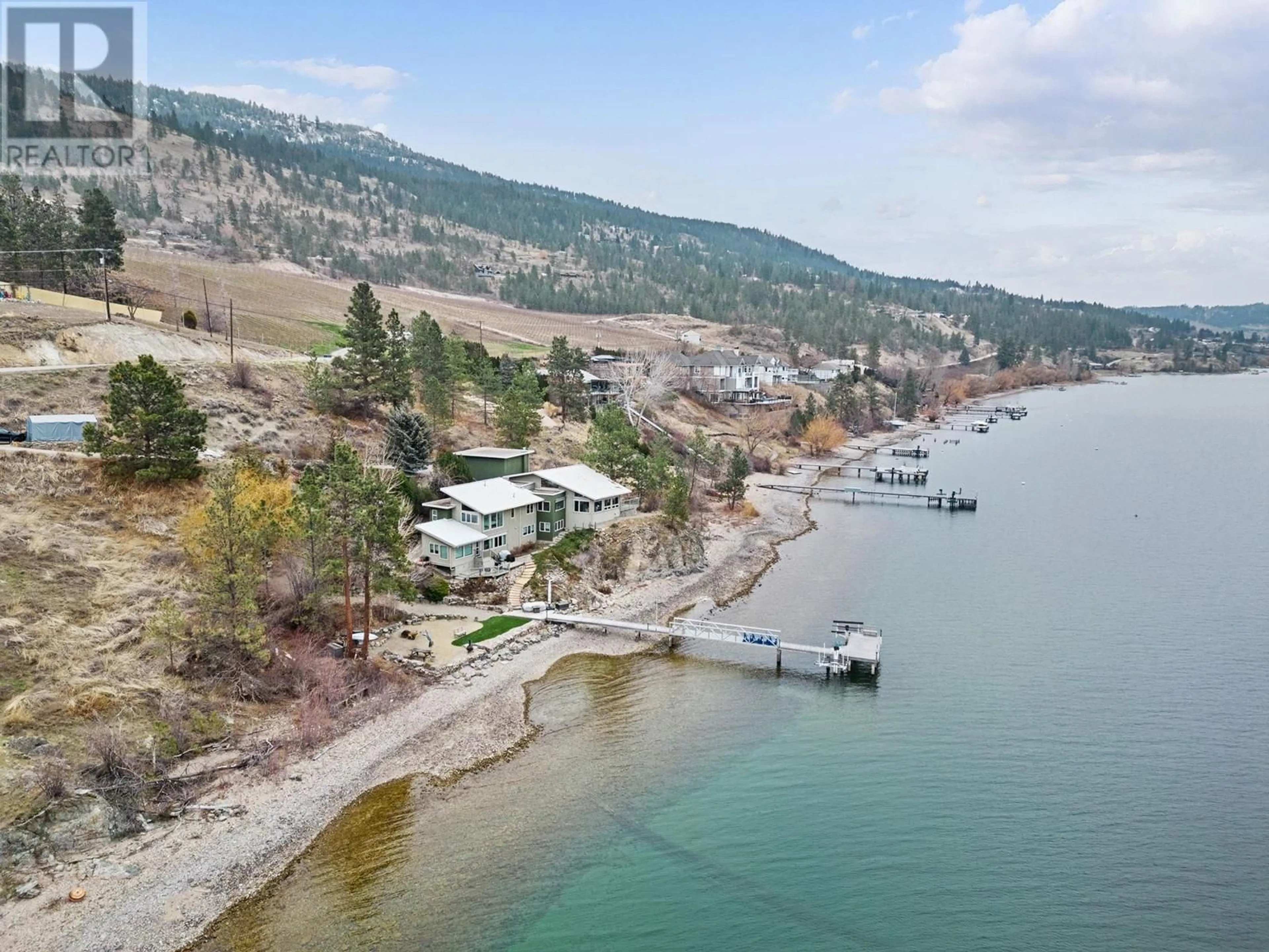 A pic from outside/outdoor area/front of a property/back of a property/a pic from drone, water/lake/river/ocean view for 14450 CARRS LANDING ROAD, Lake Country British Columbia V4V1A7