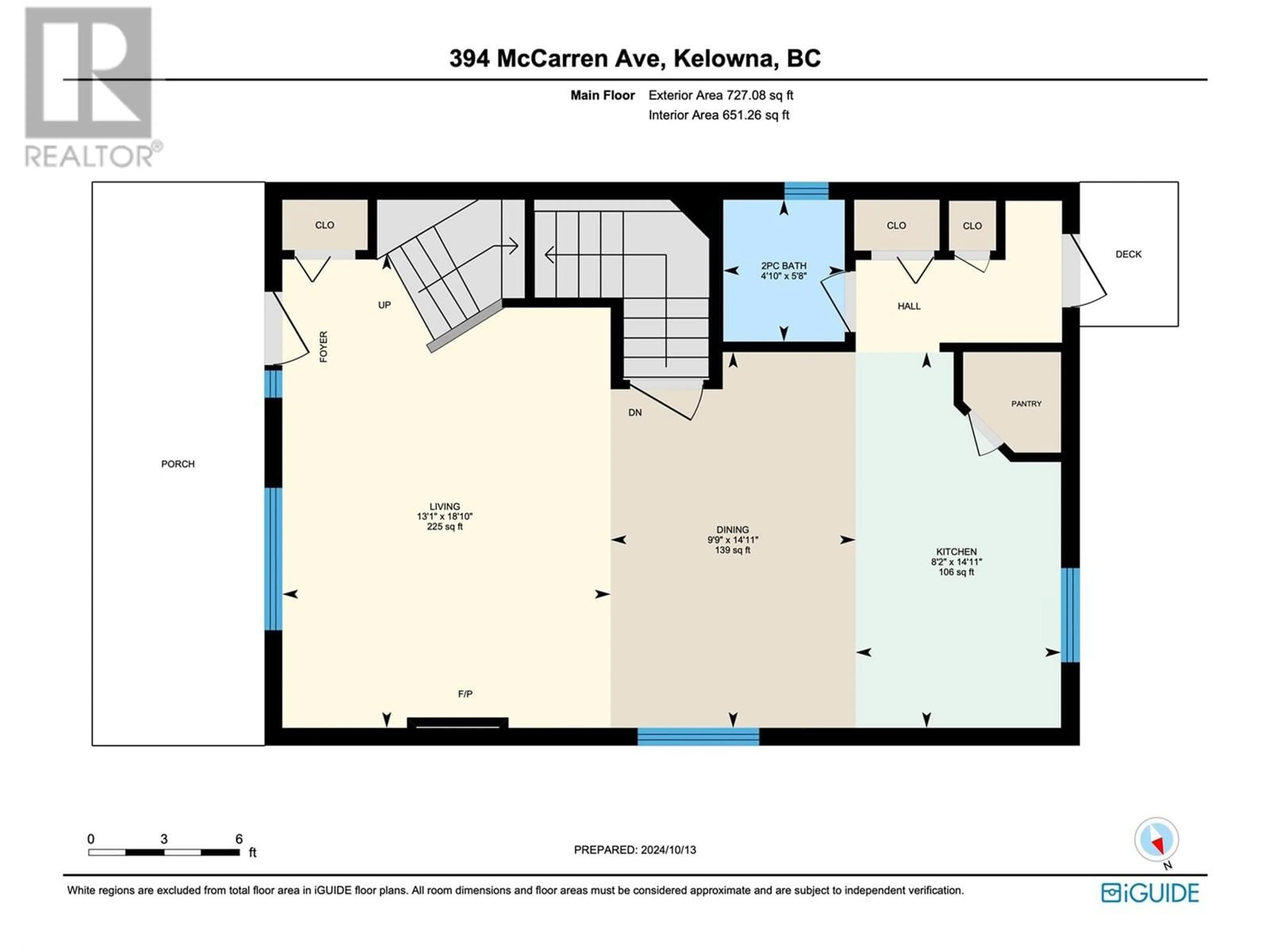 Floor plan for 394 McCarren Avenue, Kelowna British Columbia V1W4W3