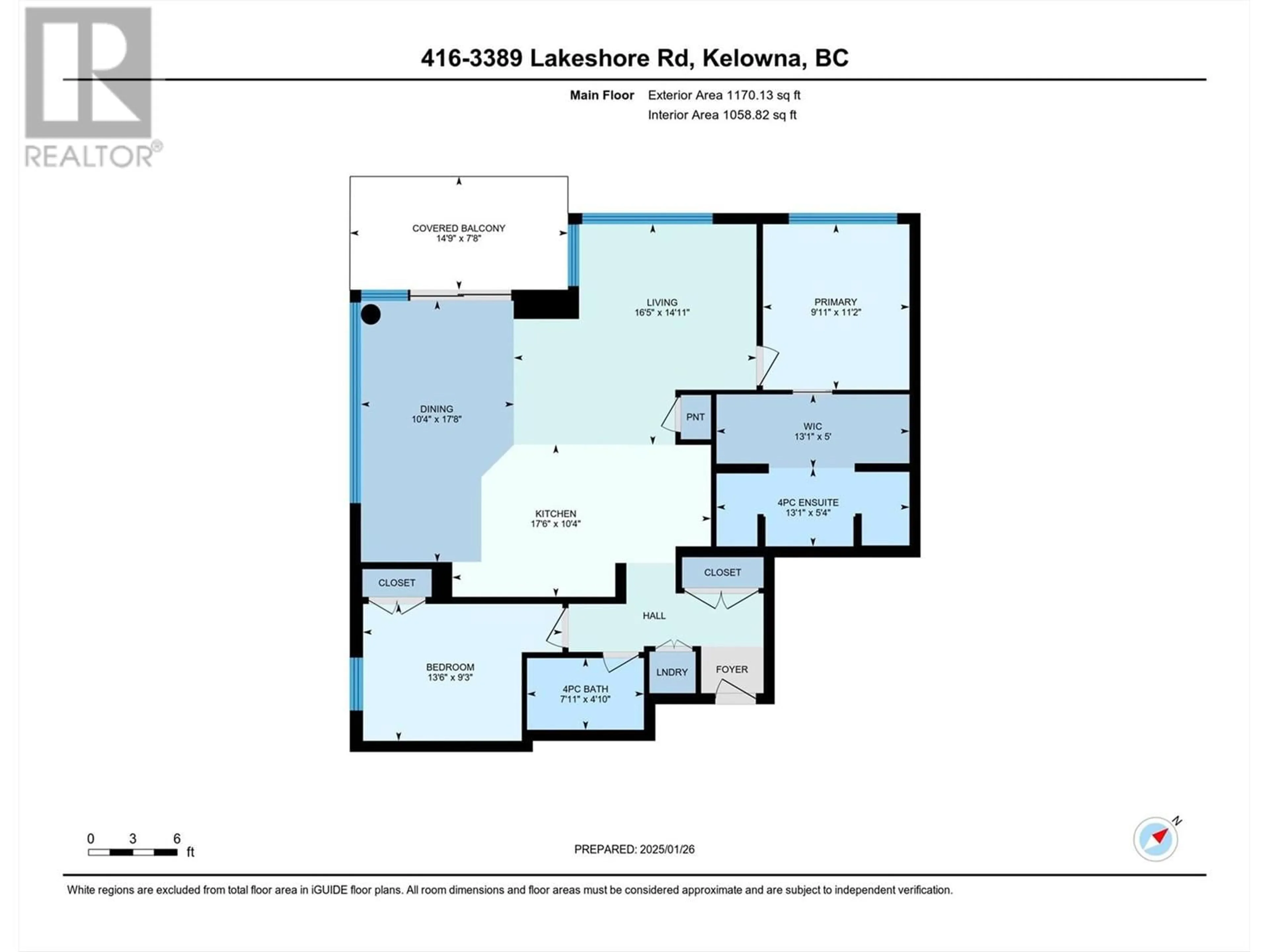 Floor plan for 3389 Lakeshore Road Unit# 416, Kelowna British Columbia V1W0G5